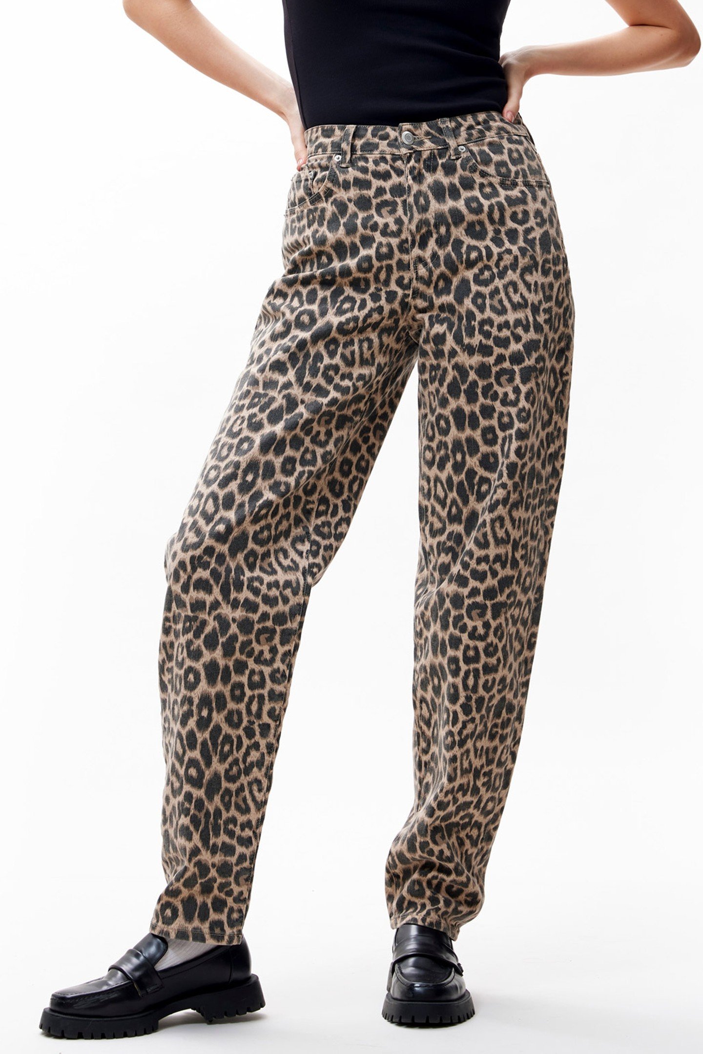 BARREL FIT LEOPARD JEANS GREY MORN 3