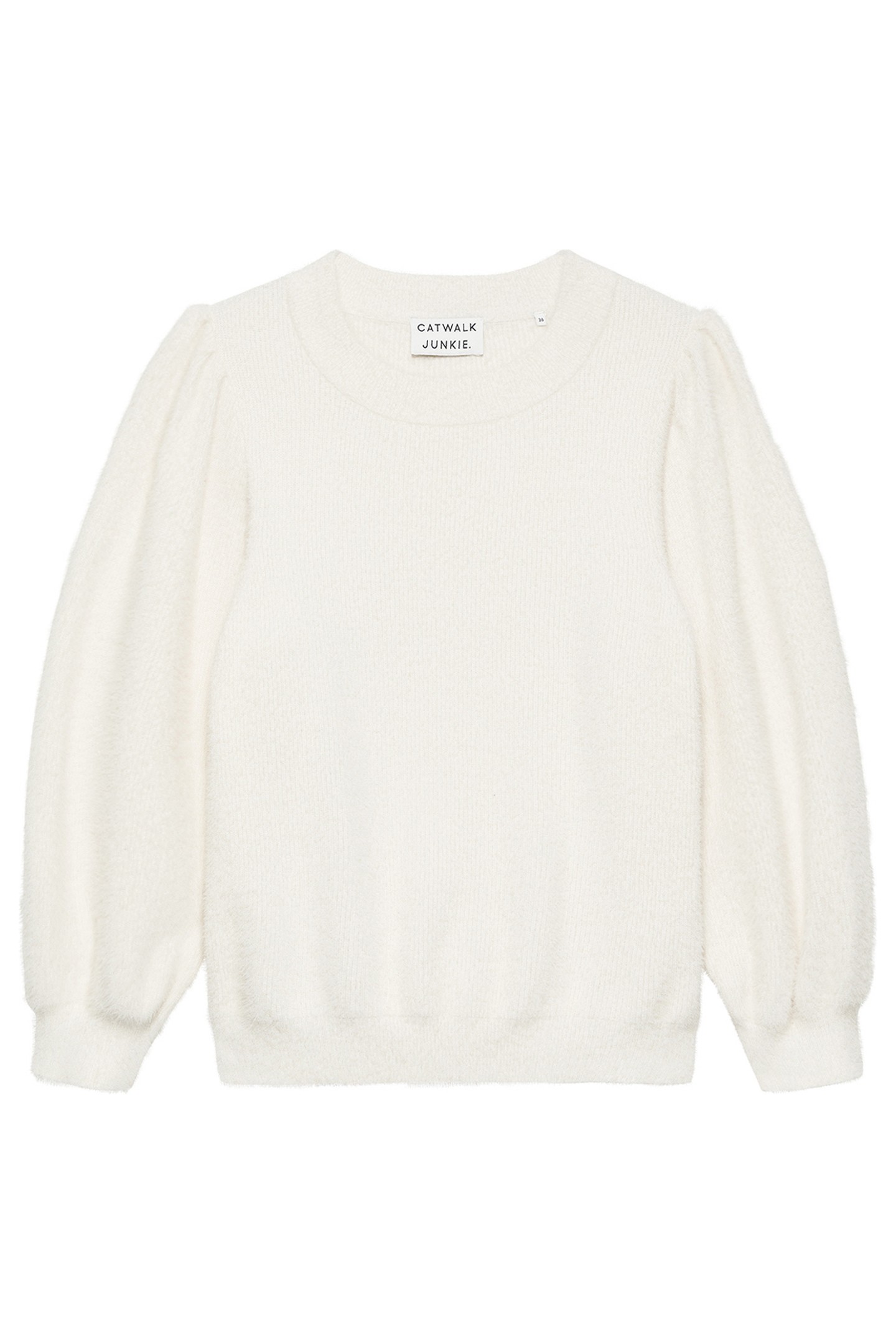 FUZZY PUFF SLEEVE KNIT OFF WHITE 4