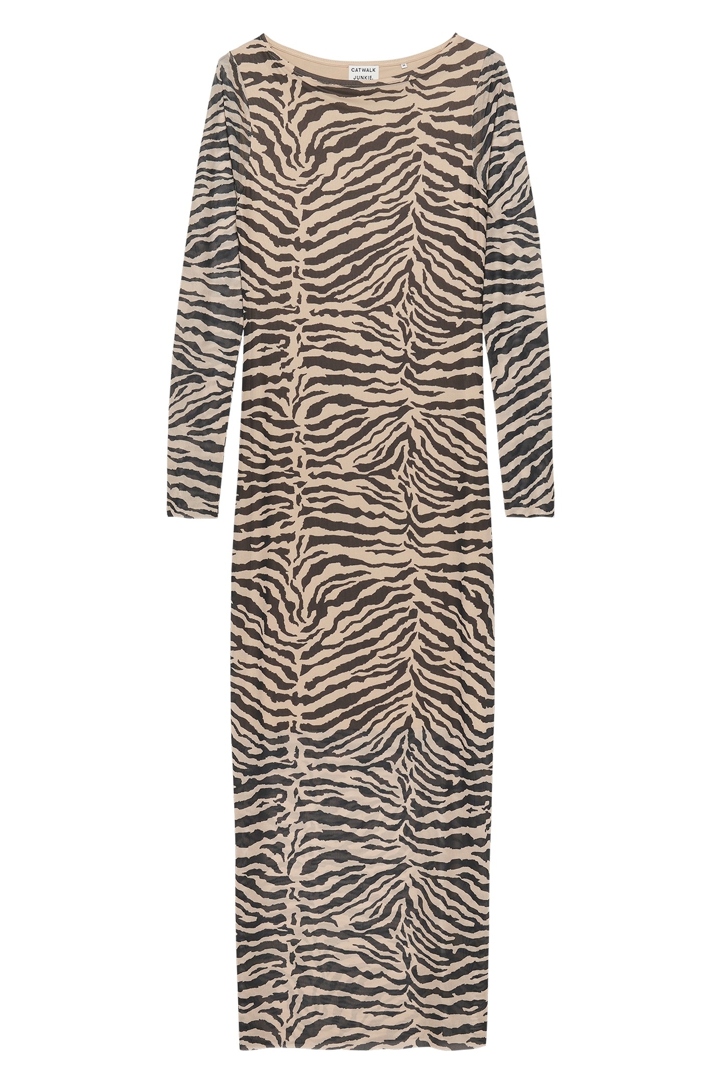 MESH ZEBRA DRESS SAND 4