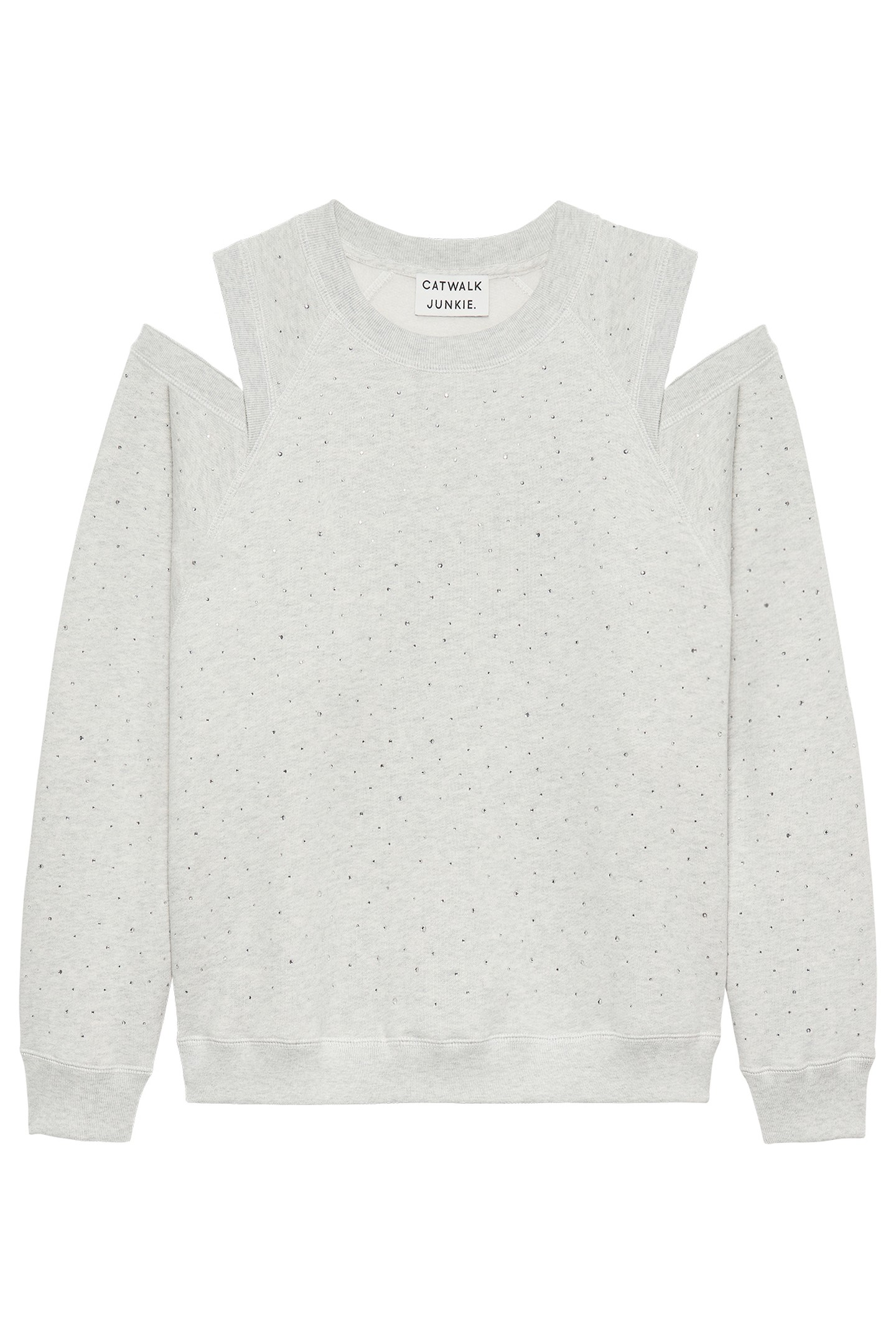 STRASS SWEATER WITH CUT OUT LIGHT GREY MELANGE 4
