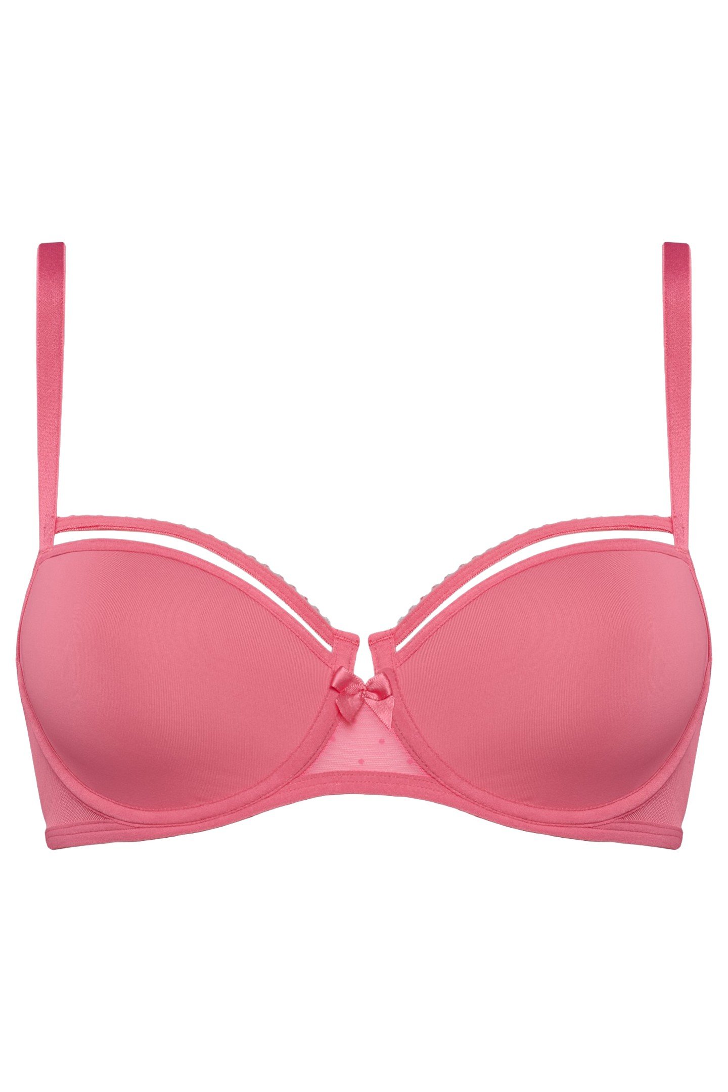 PEEKABOO BRA PLUNGE BALCONY WIRED PADDED PINK 3