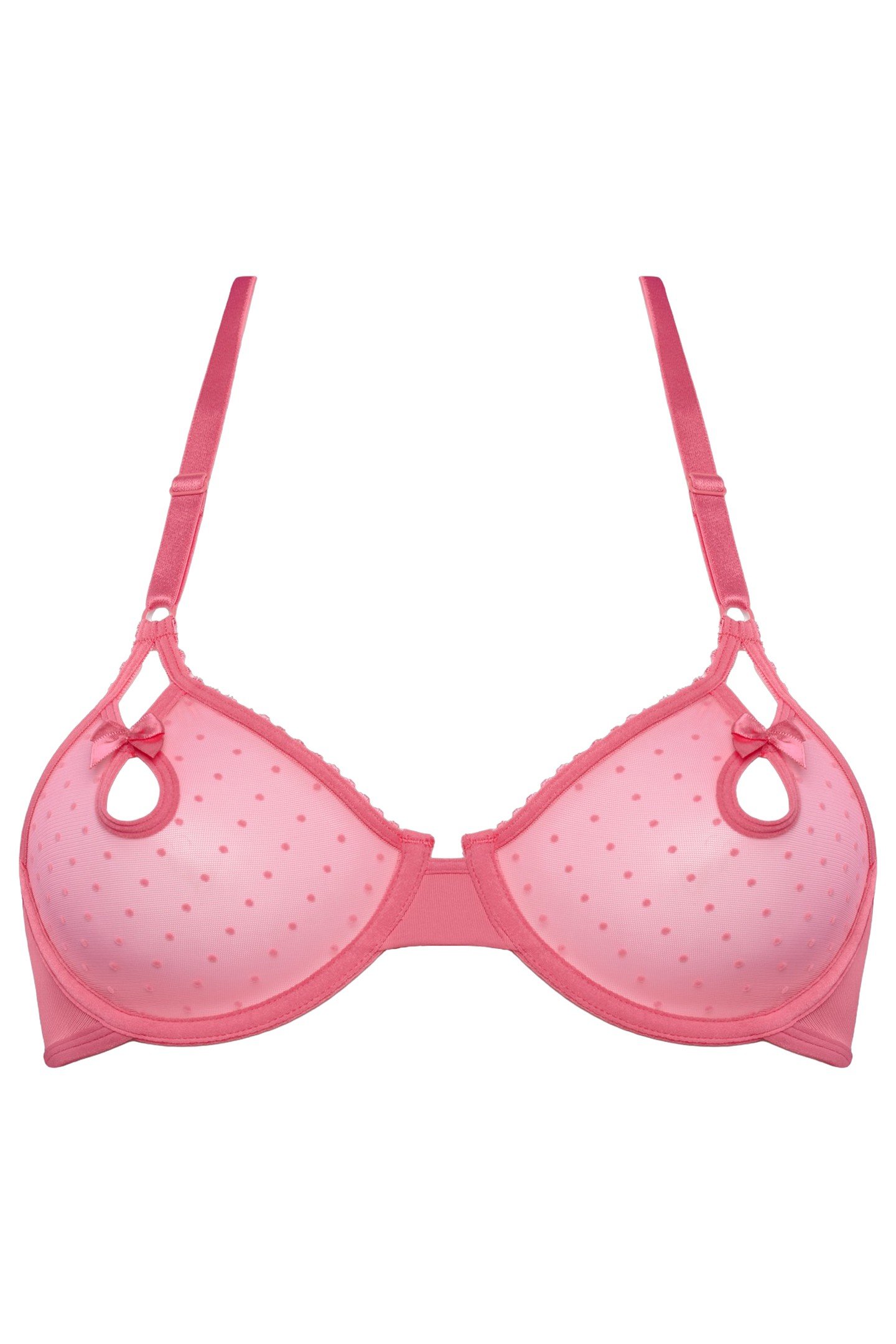 PEEKABOO BRA PLUNGE BALCONY WIRED UNPADDED PINK 3