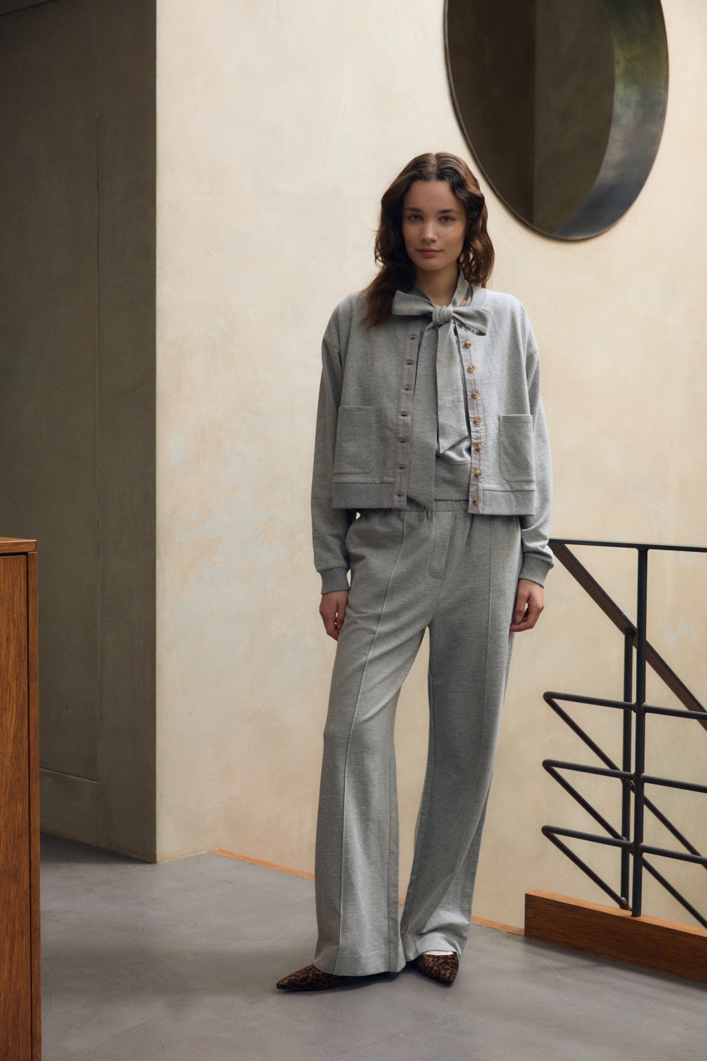 MOONFLOWER PANTS GREY MELANGE 1