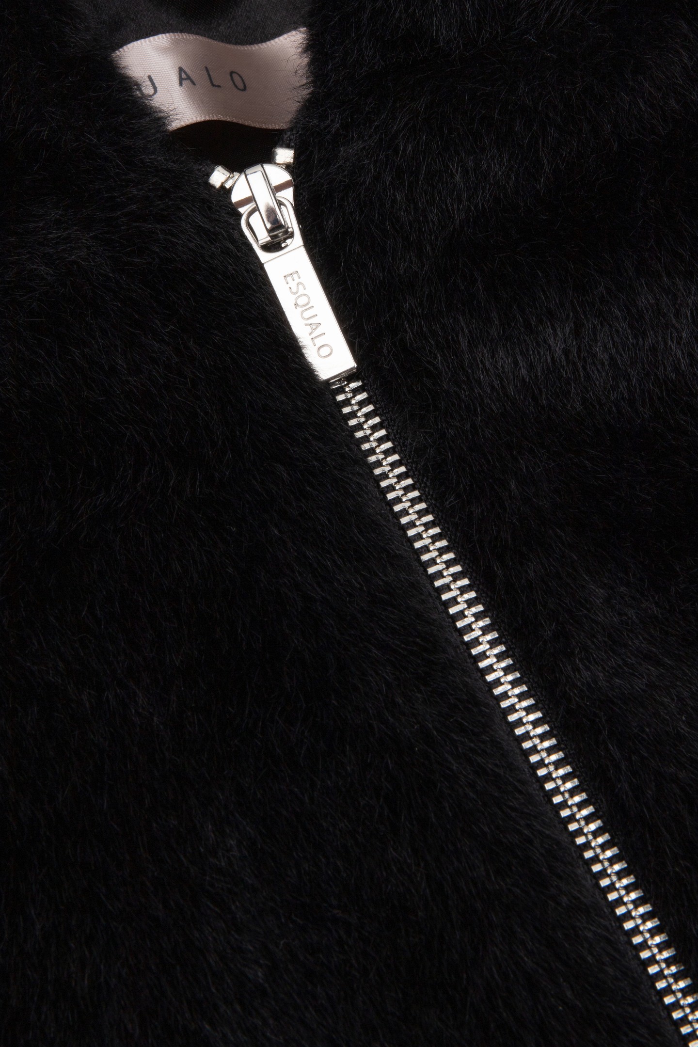 COAT SHORT HOOD FAKE FUR BLACK 7