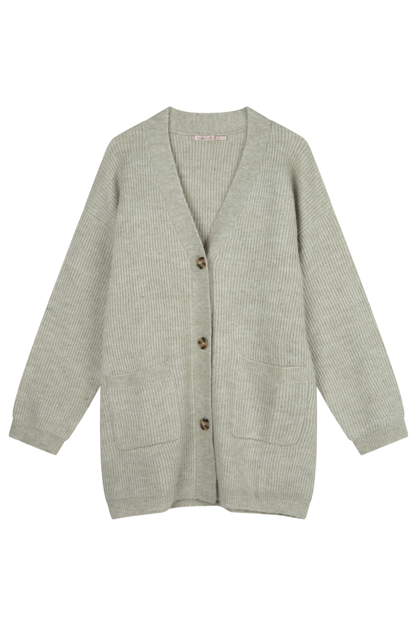 CARDIGAN MELANGE POCKETS LIGHT GREEN 3