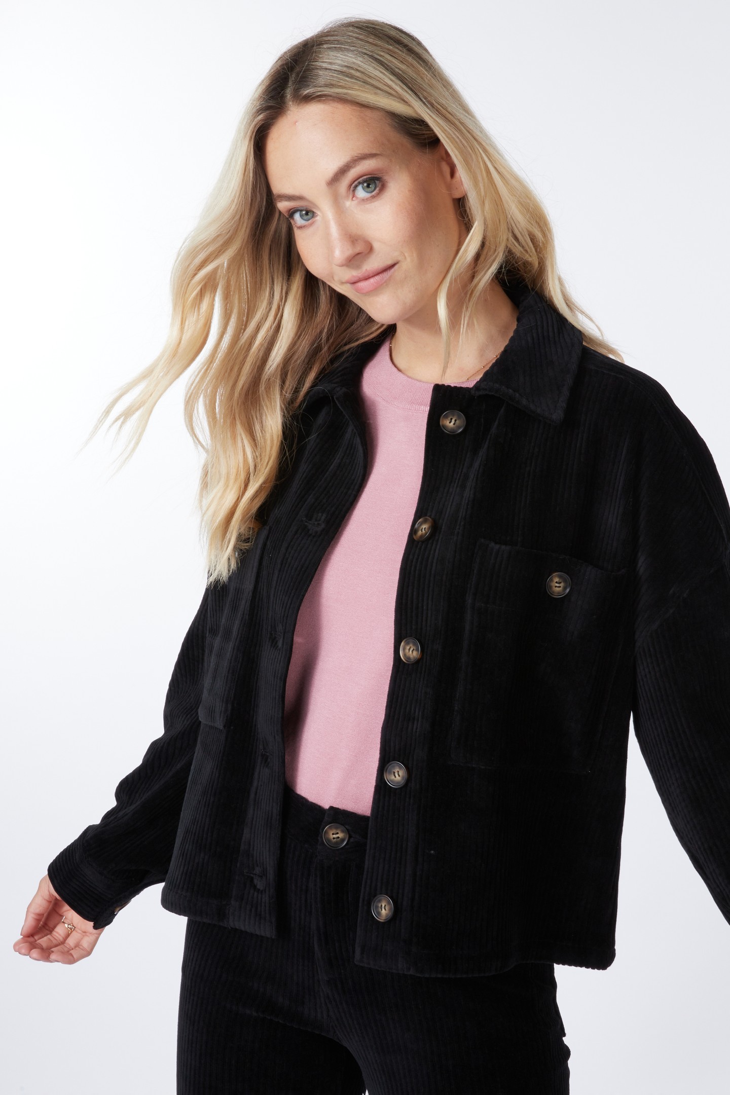 JACKET RIB CORDUROY BLACK 2