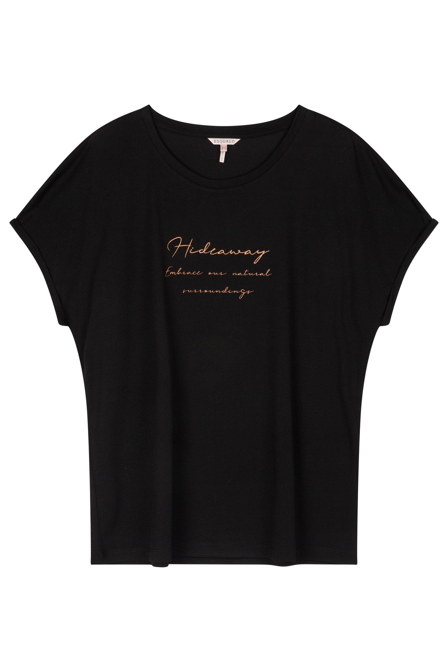 T-SHIRT MODAL PRINT "HIDEAWAY" BLACK 4