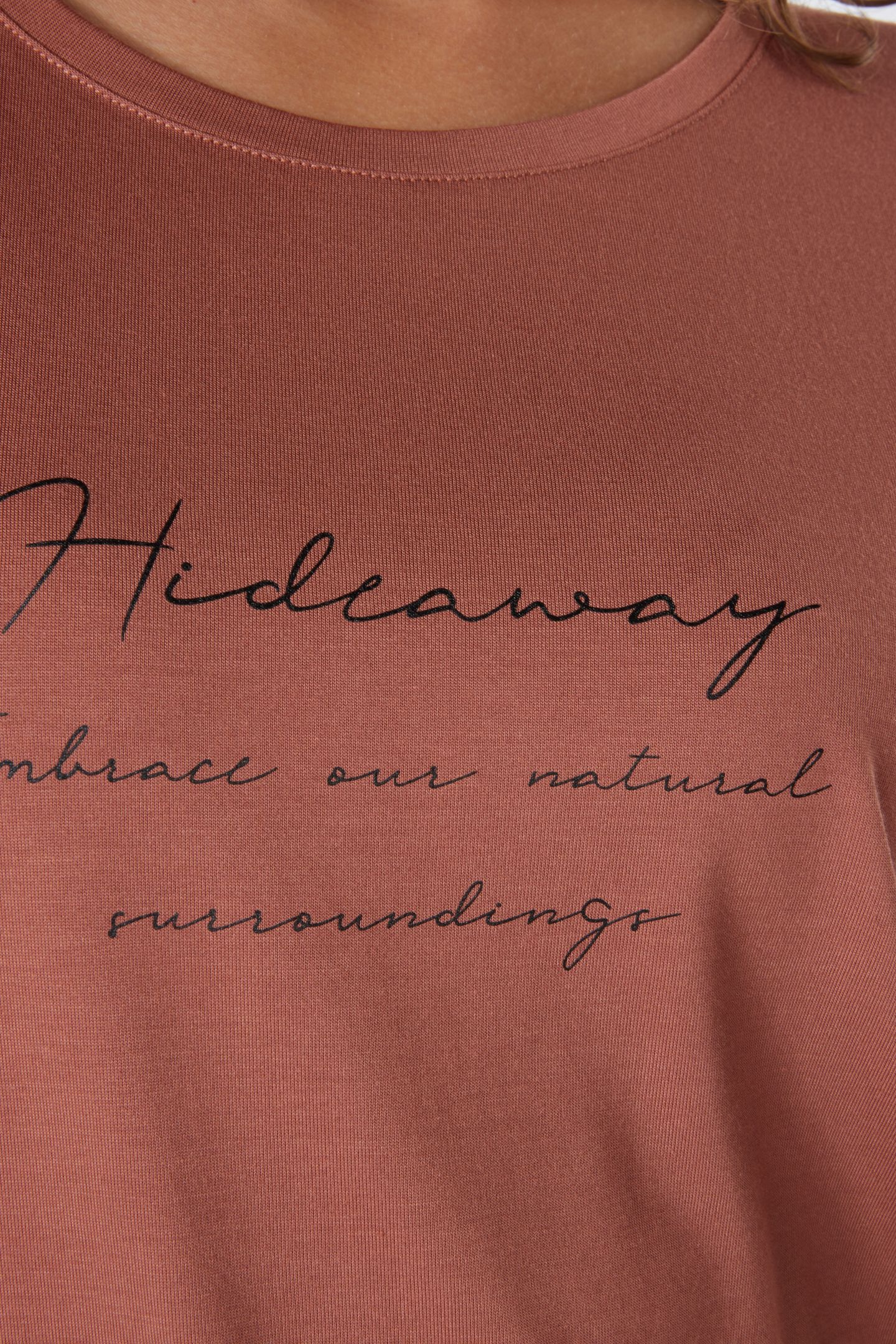 T-SHIRT MODAL PRINT "HIDEAWAY" COPPER BROWN 5