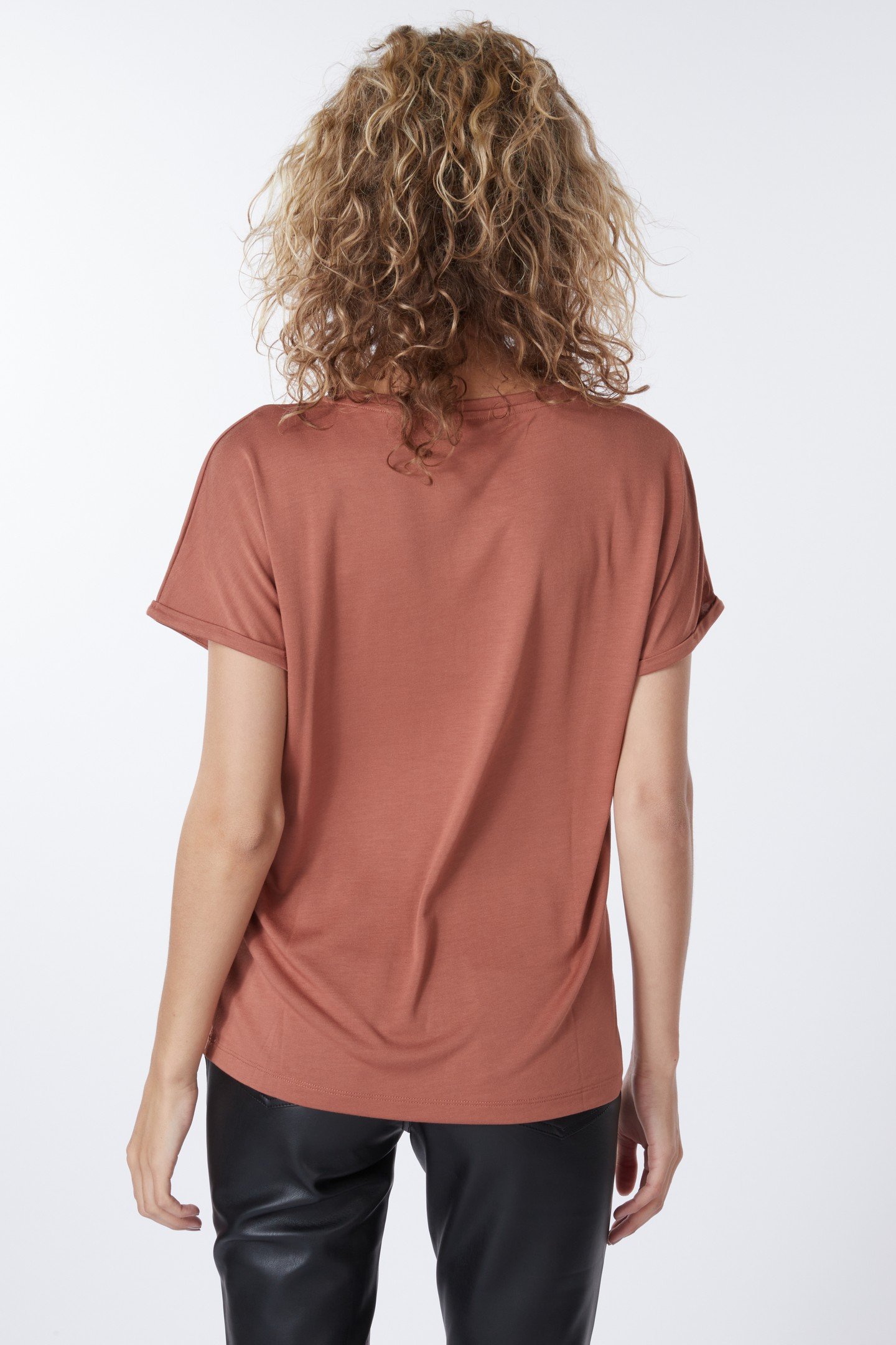 T-SHIRT MODAL PRINT "HIDEAWAY" COPPER BROWN 3