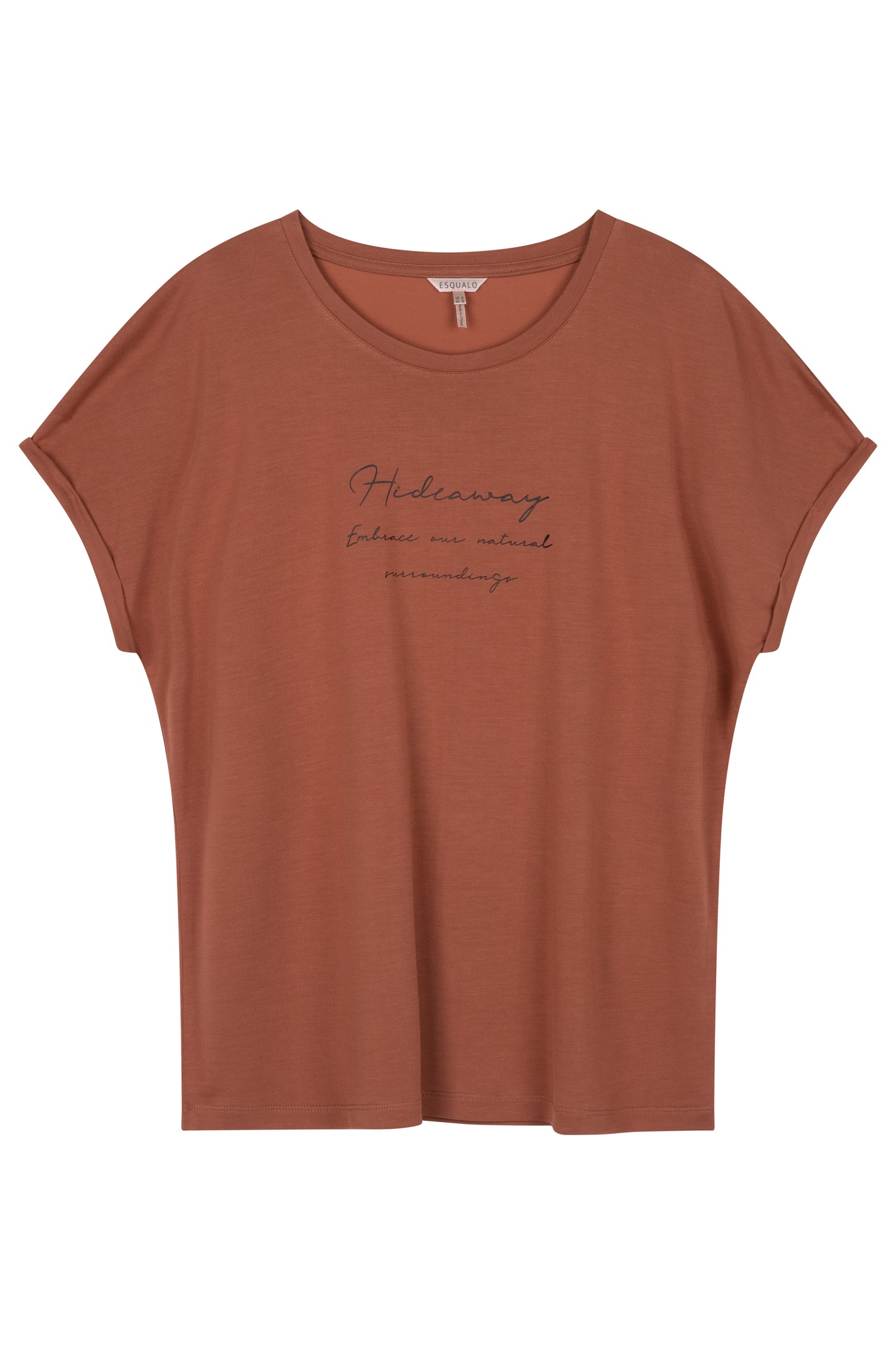 T-SHIRT MODAL PRINT "HIDEAWAY" COPPER BROWN 4