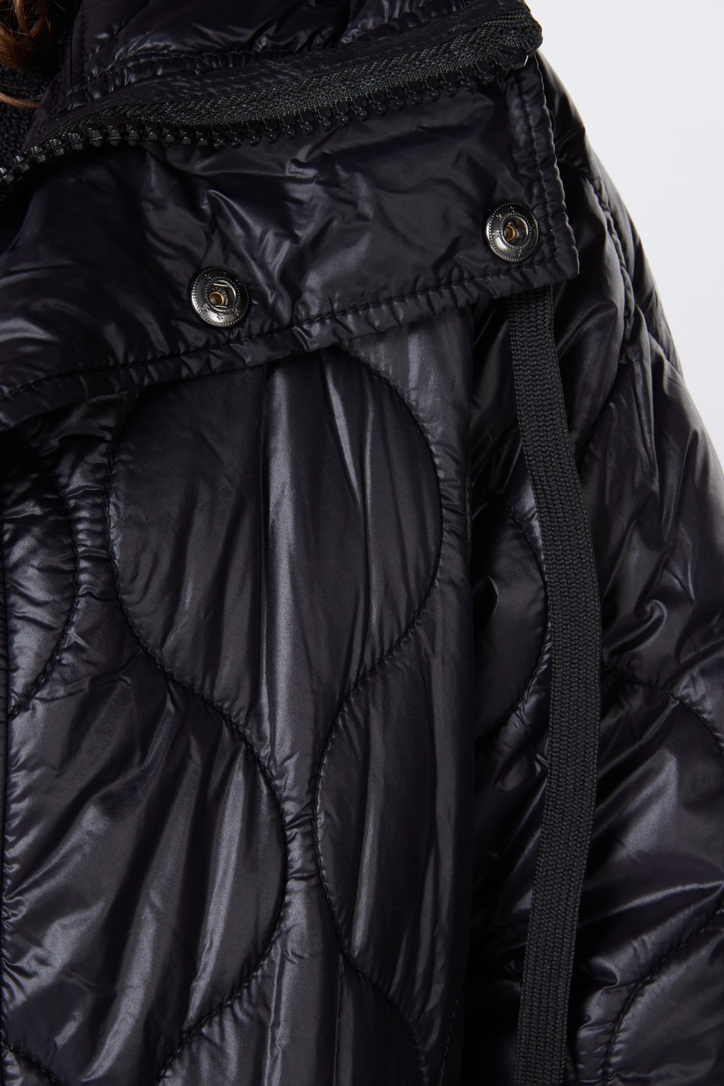 COAT QUILTED LONG HOOD BLACK 5