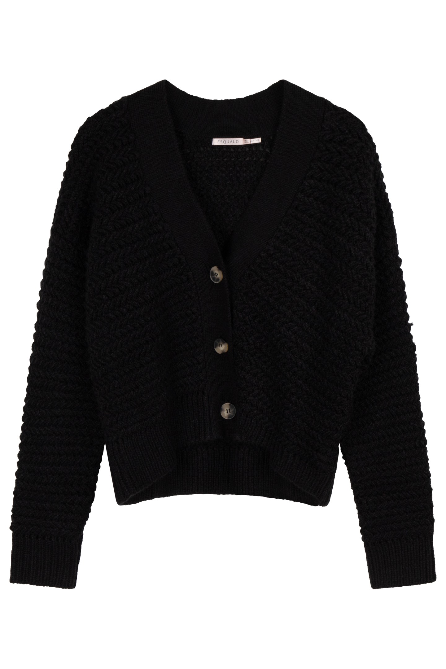CARDIGAN SHORT ZZ KNIT BLACK 3