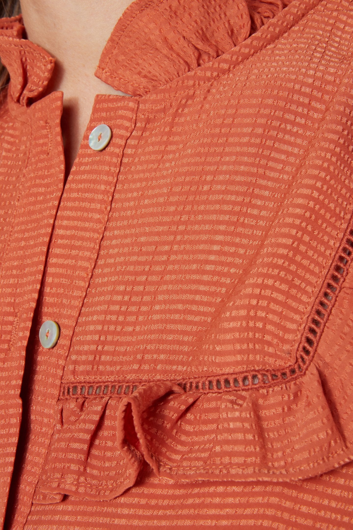 BLOUSE RUFFLES STRUCTURED FABRIC AUTUMN GLAZE 6