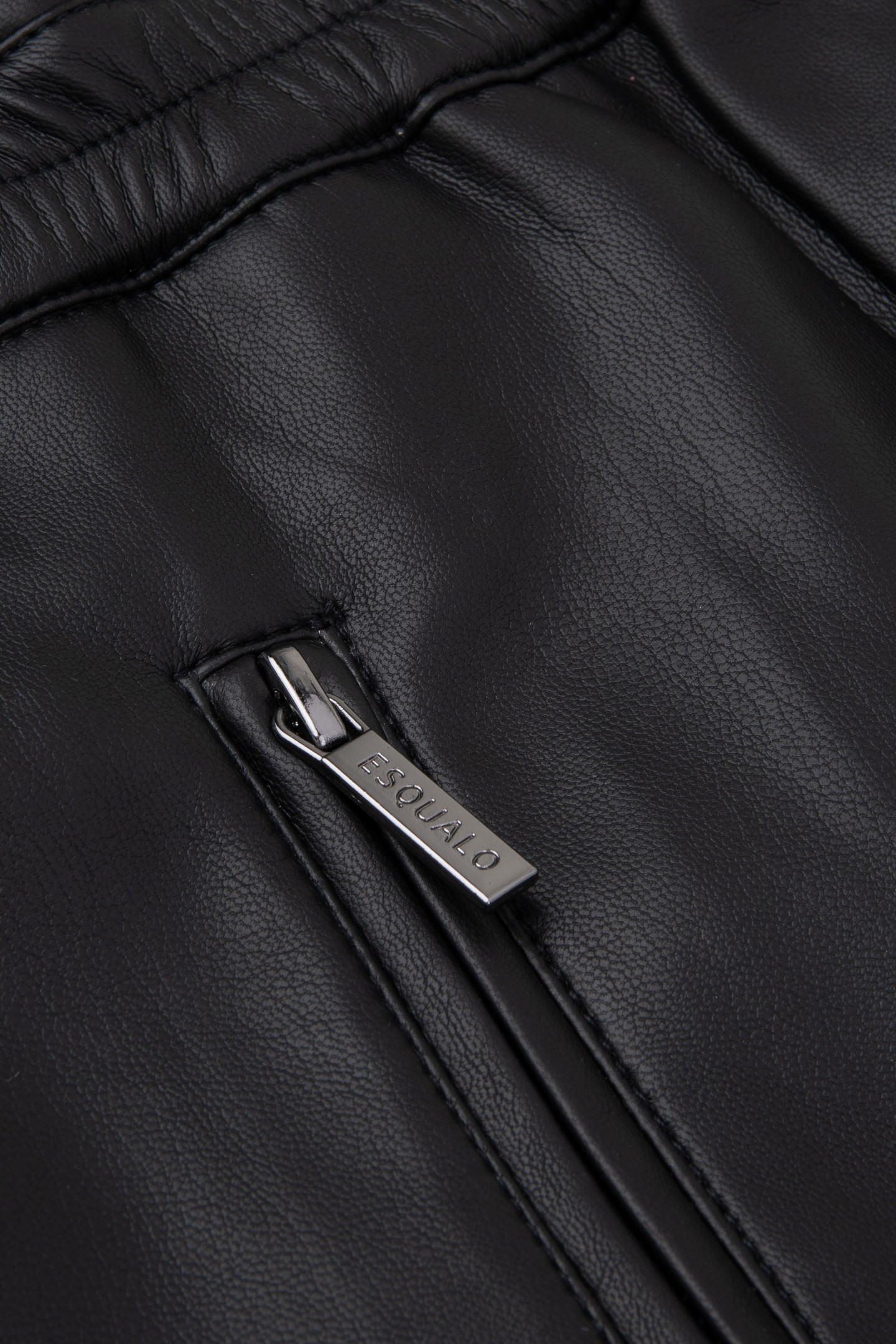 SKIRT JOGGER ZIPPER SHORT PU BLACK 2