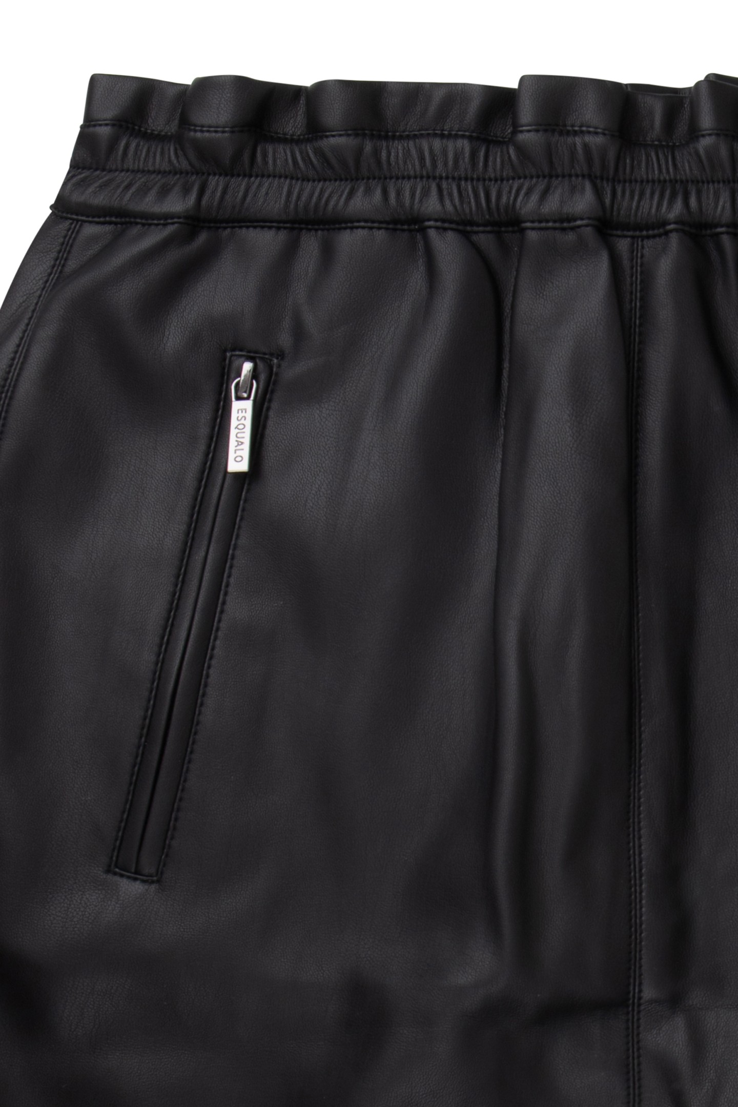 SKIRT JOGGER ZIPPER SHORT PU BLACK 3