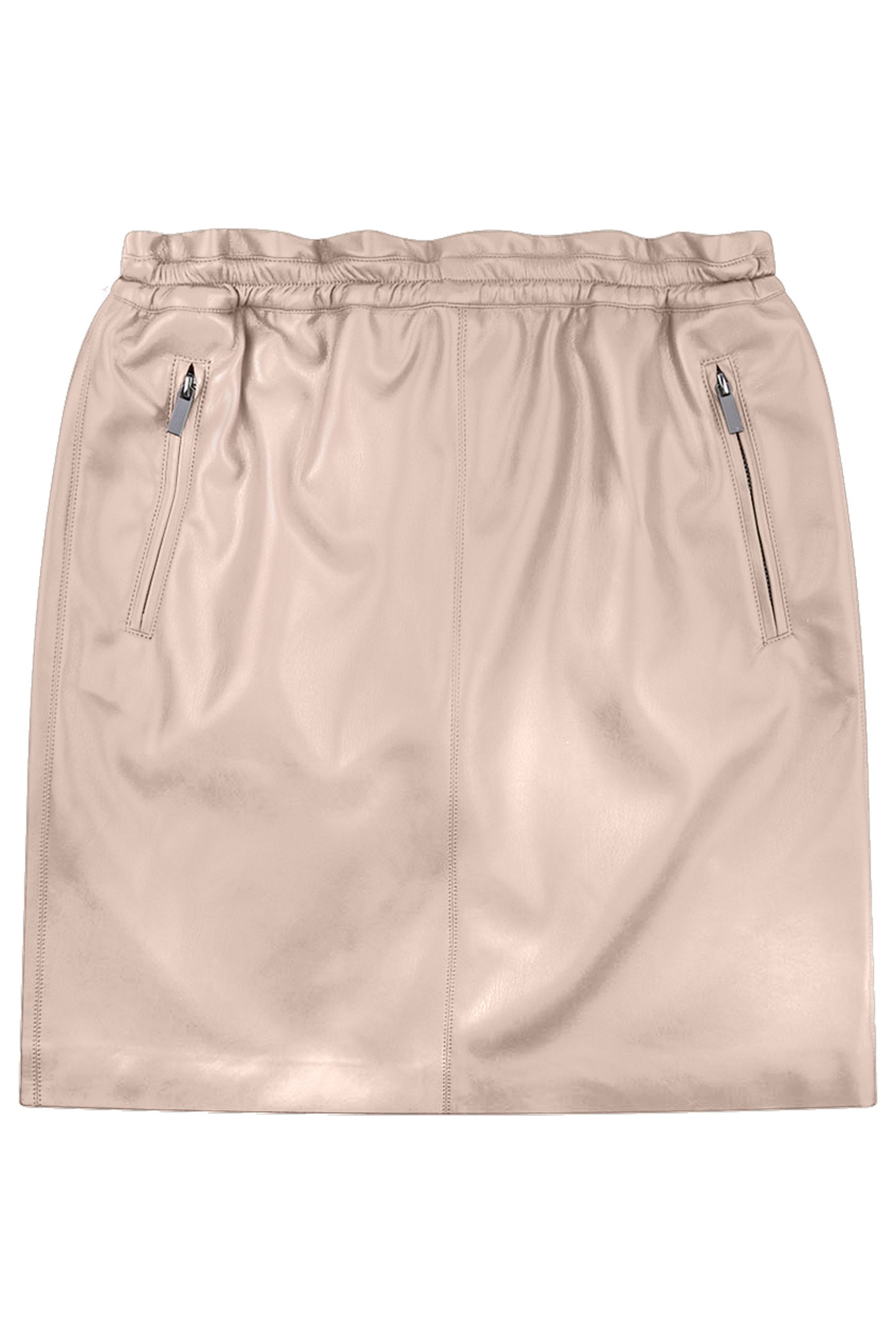 SKIRT JOGGER ZIPPER SHORT PU BISCUIT 1