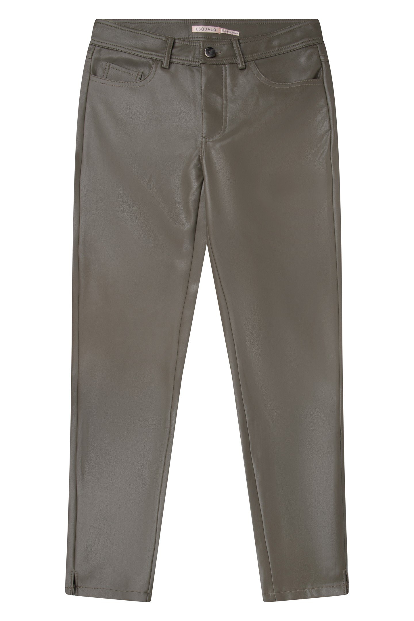 TROUSERS ZIPPER PU LEAF GREEN 4