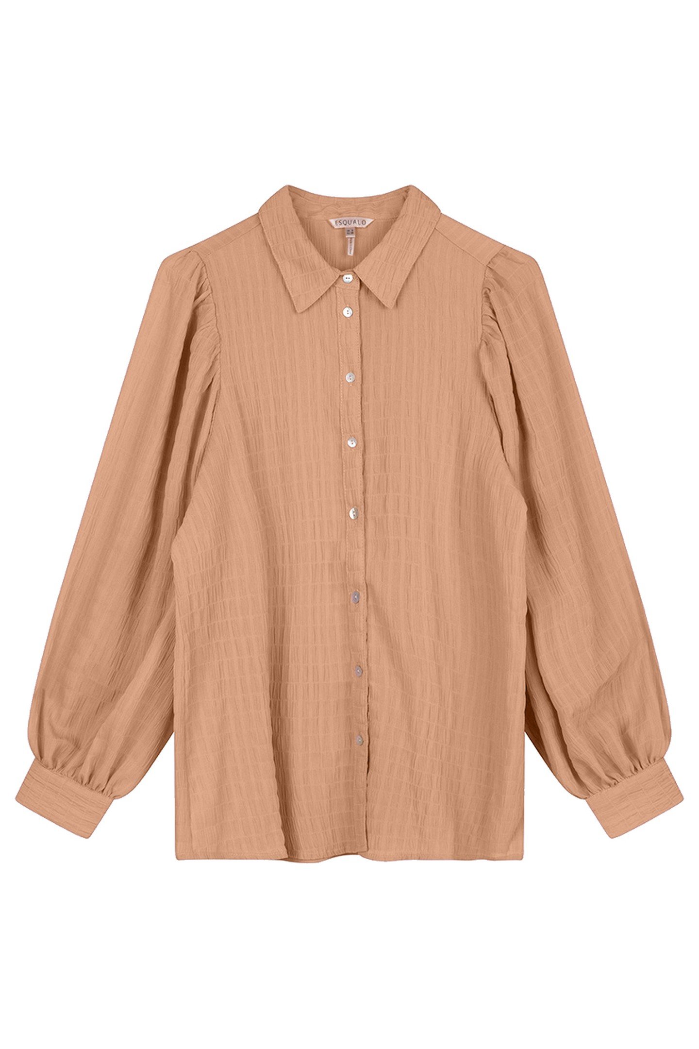 BLOUSE LANTERN CREPE PUFF SHLDR CAMEL 1