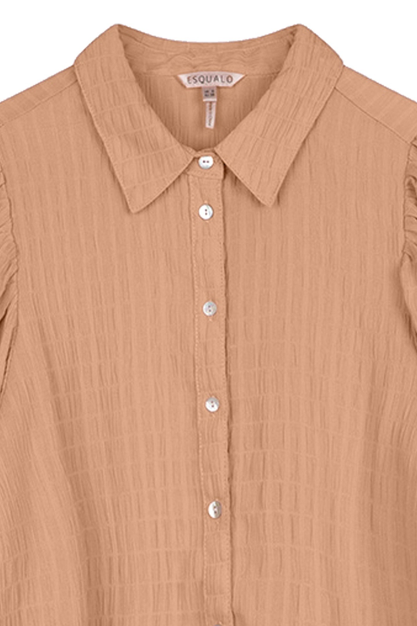 BLOUSE LANTERN CREPE PUFF SHLDR CAMEL 3