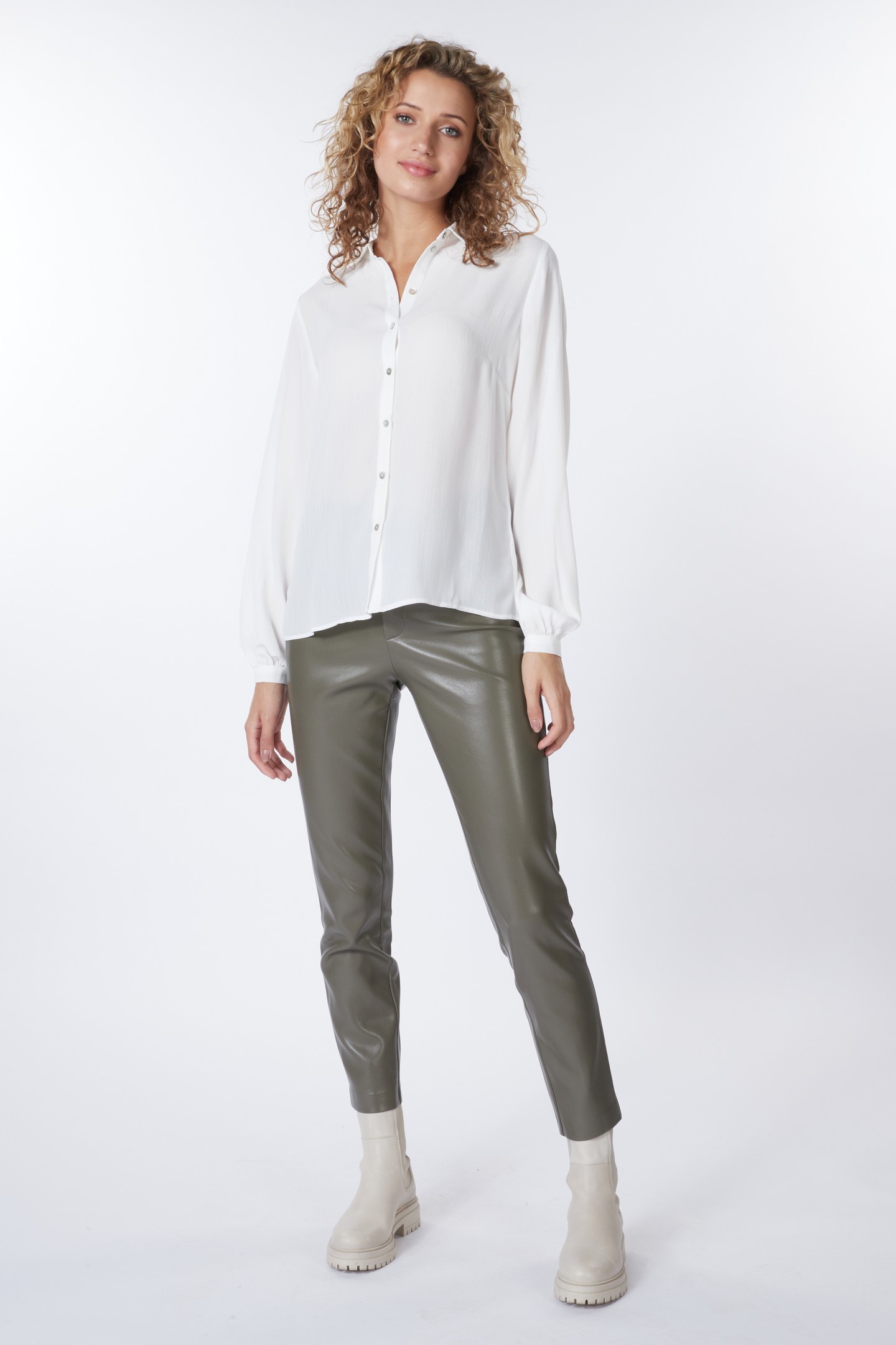 BLOUSE BASIC STRUCTURED FABRIC OFF WHITE 1