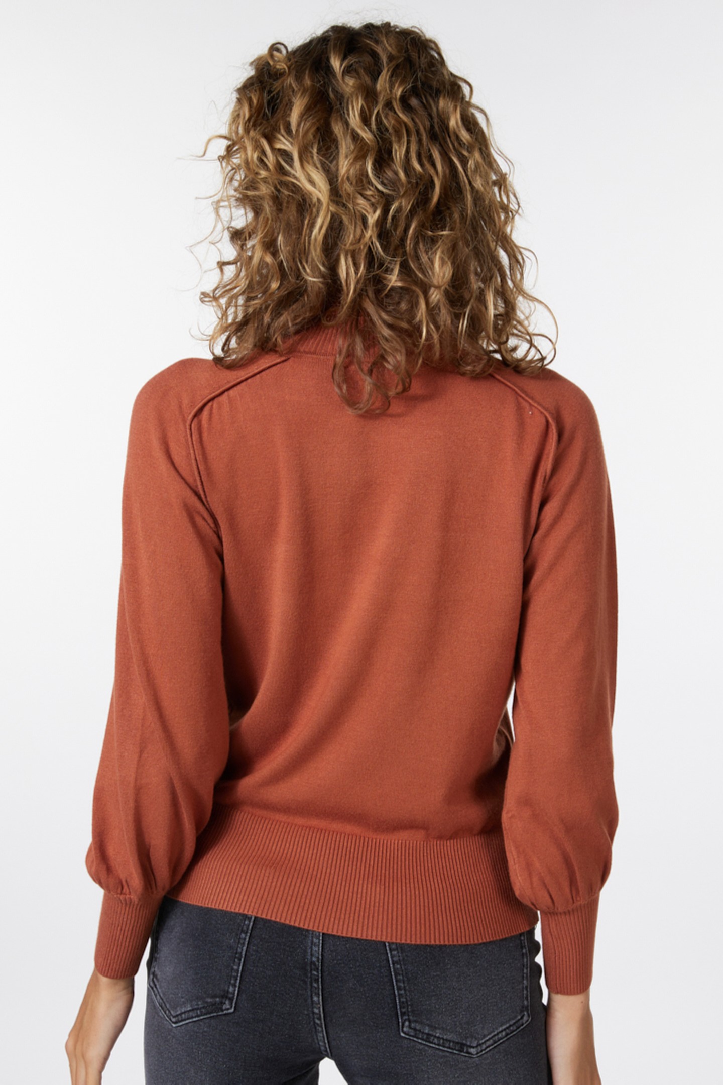 SWEATER BASIC PLEATS COL COPPER BROWN 4