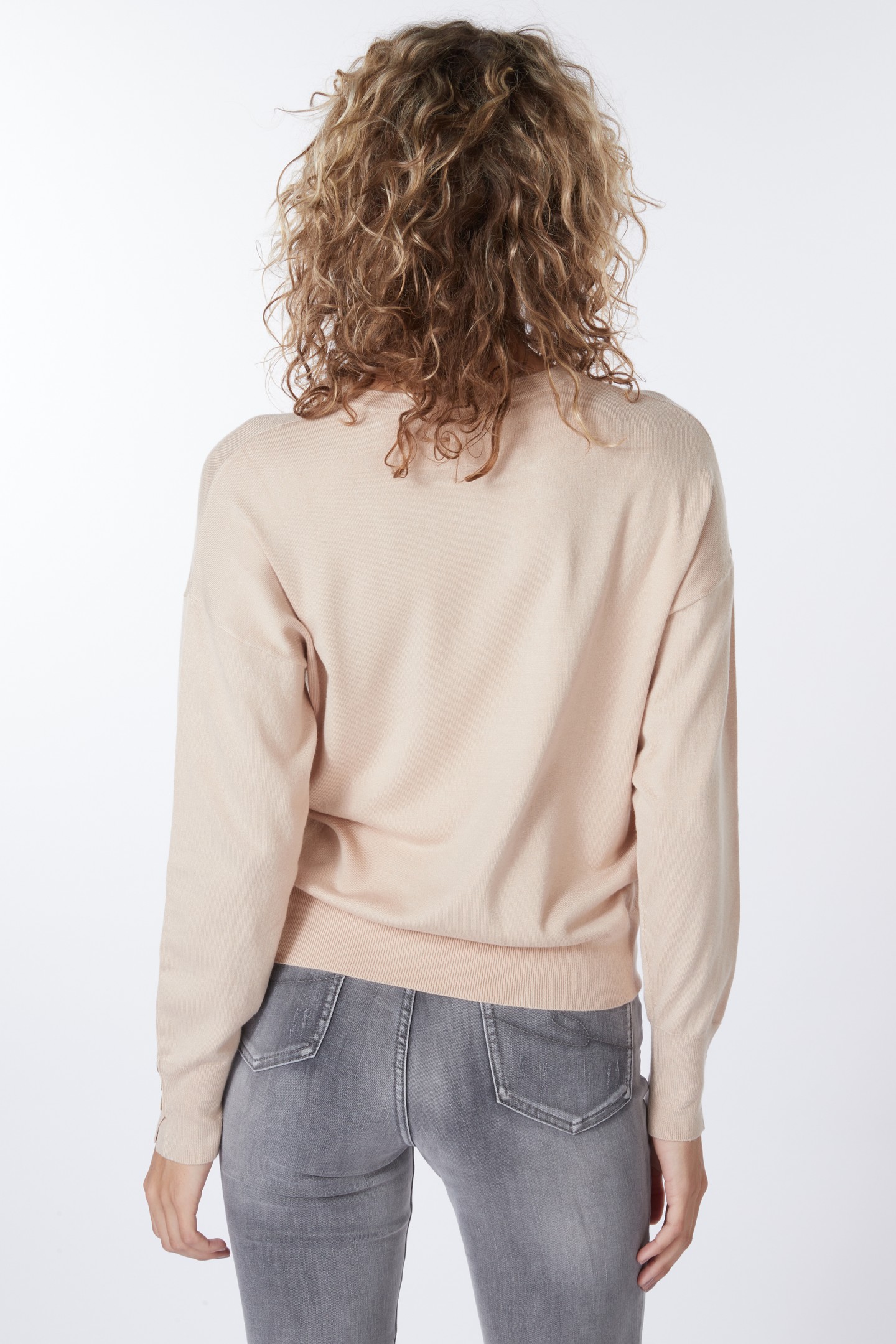 SWEATER BASIC BUTTON SLVE CUFF WARM SAND 2