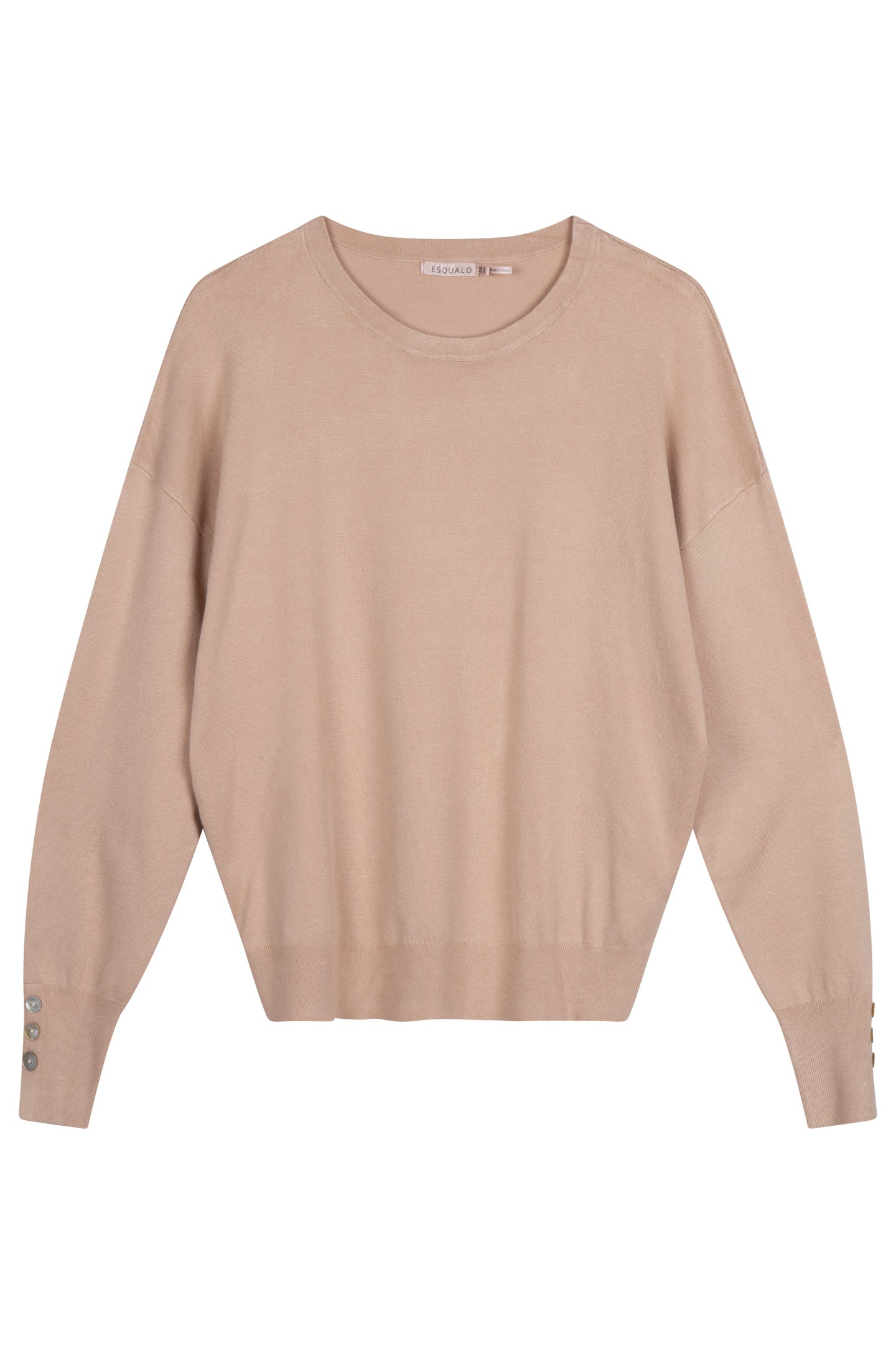 SWEATER BASIC BUTTON SLVE CUFF WARM SAND 3