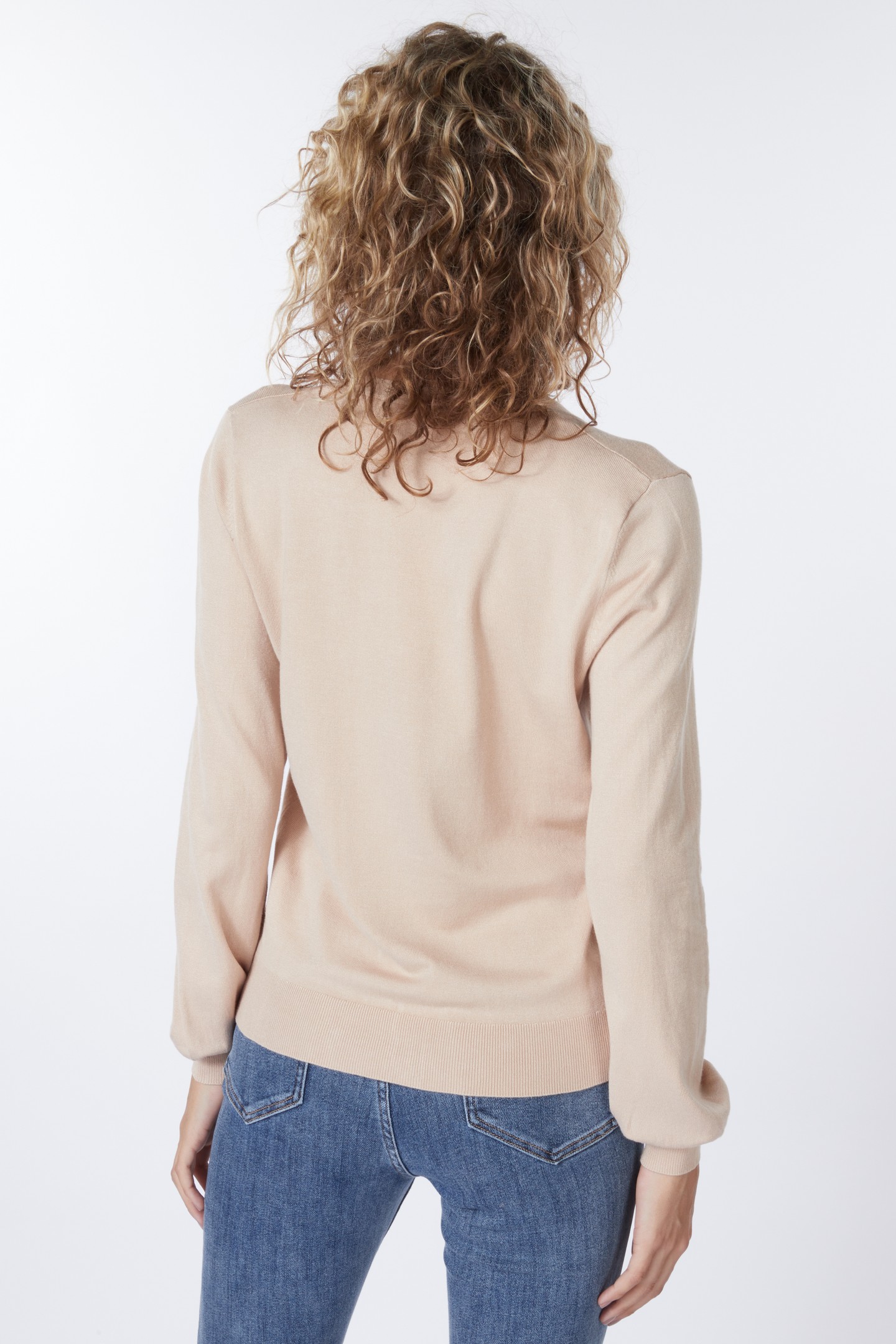 CARDIGAN BASIC V-NECK WARM SAND 2