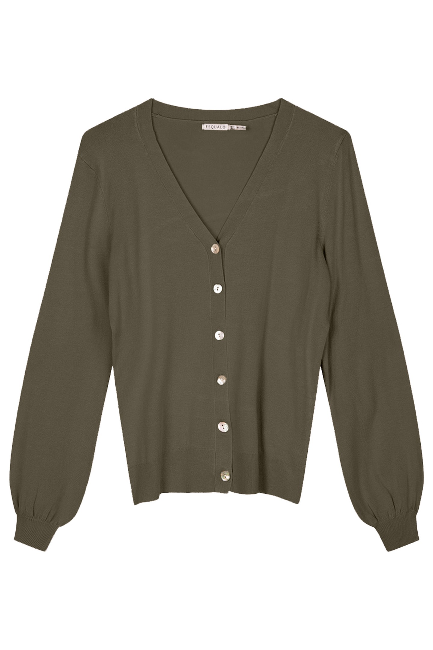 CARDIGAN BASIC V-NECK LEAF GREEN by Esqualo