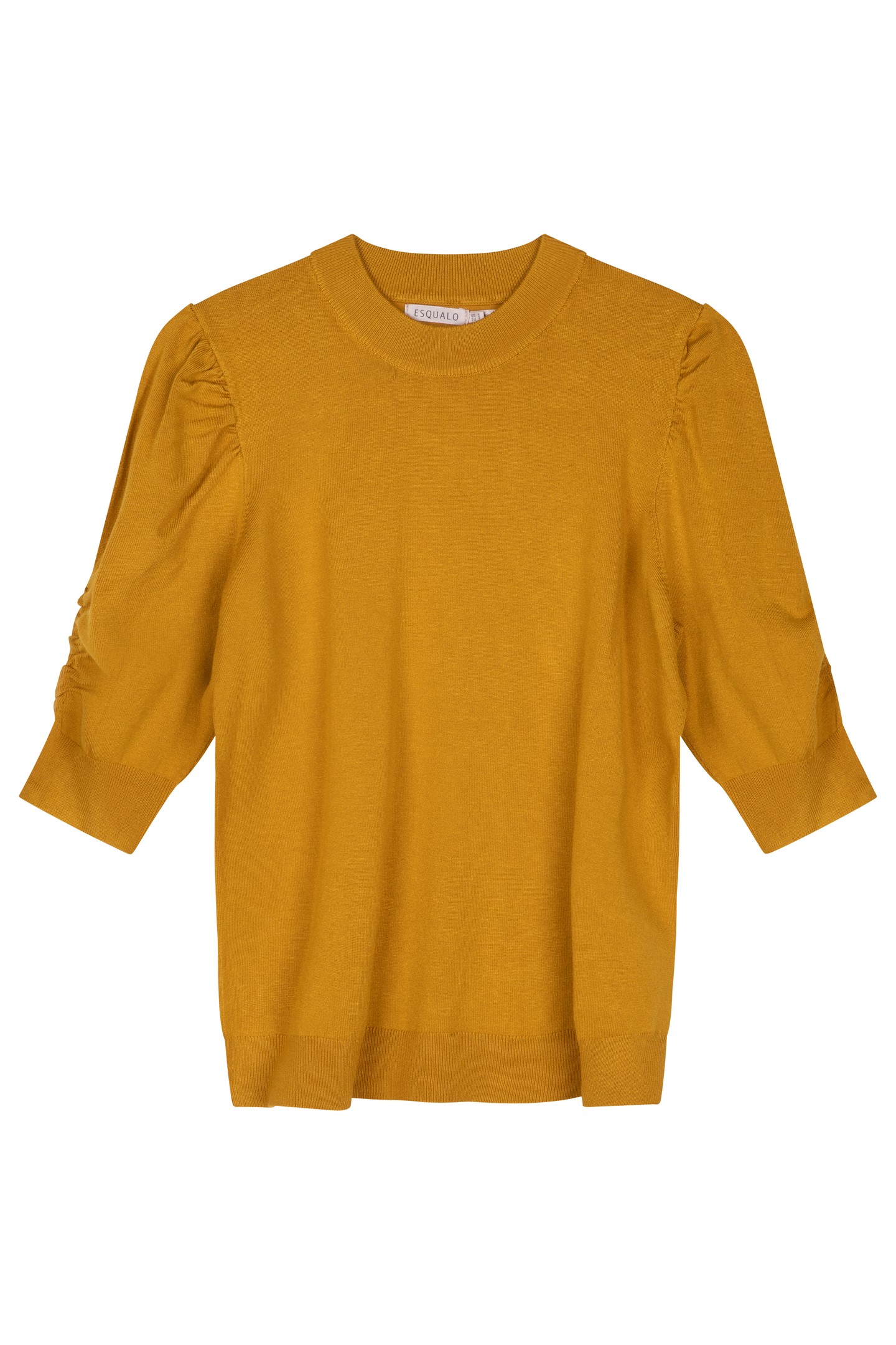 SWEATER BASIC GATHERING S/SLVE MUSTARD 5