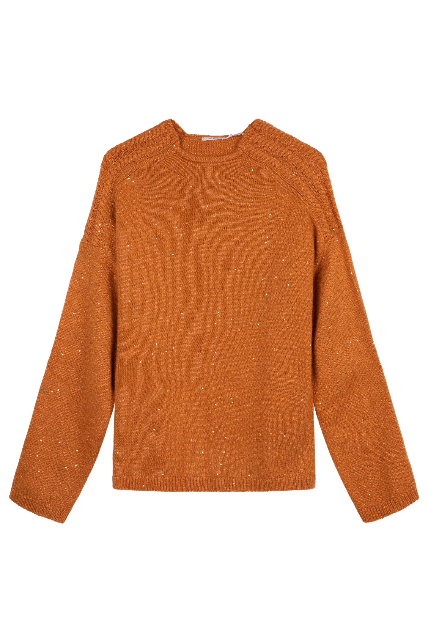 SWEATER SEQUINS CABLE SHLDR AUTUMN GLAZE 1