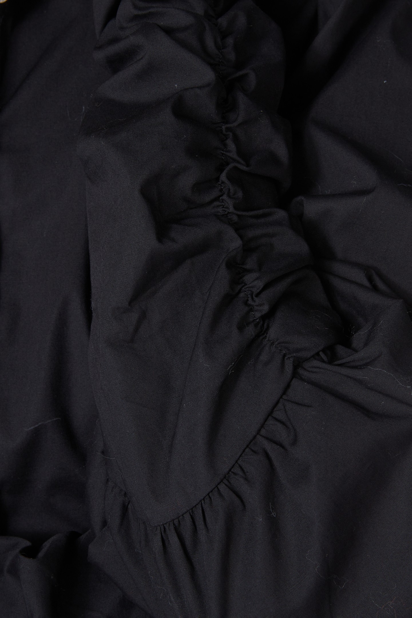 BLOUSE ELASTICATED SLV POPLIN BLACK 6