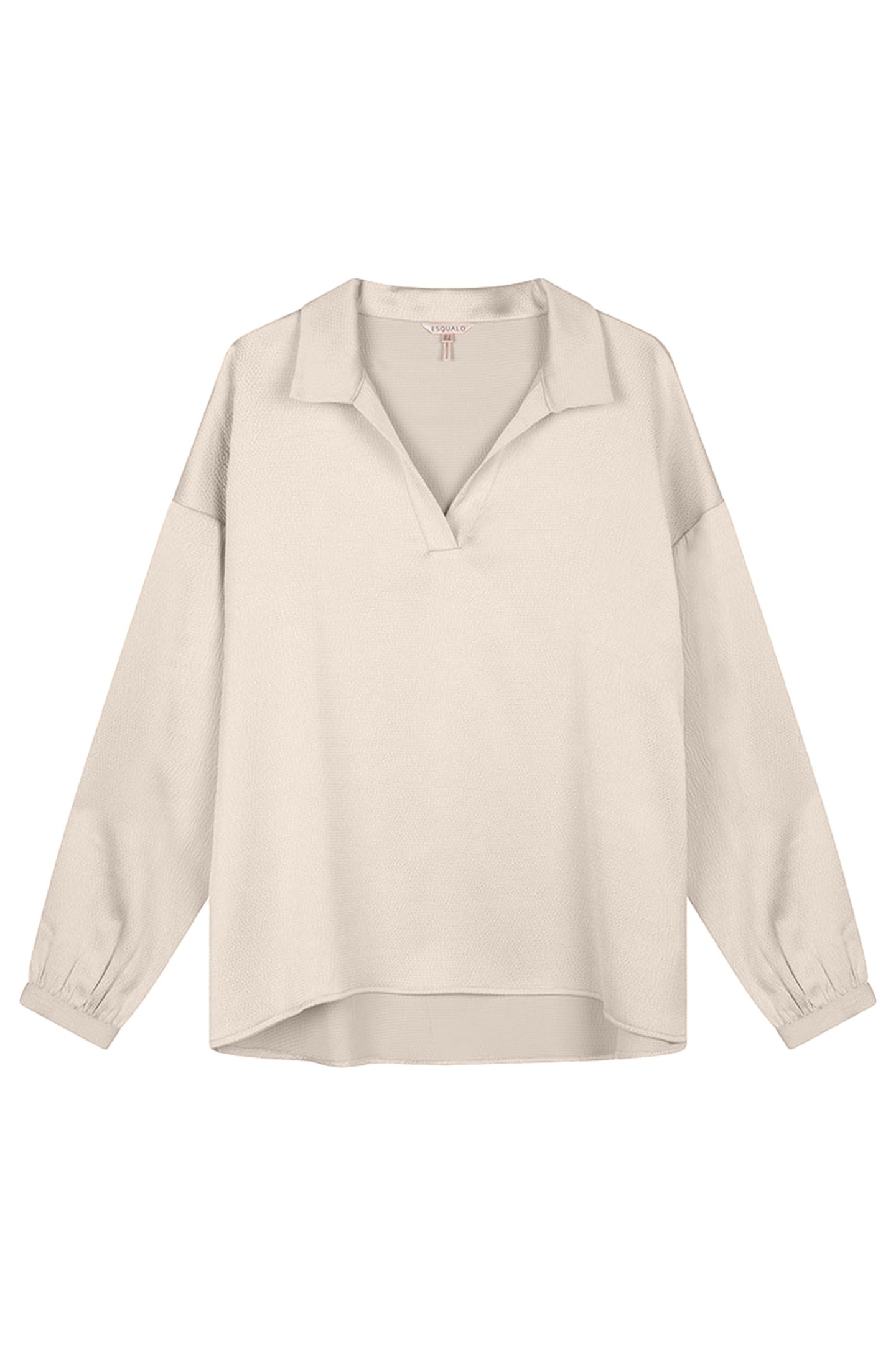 BLOUSE POLO STRUCTURE SATIN OFF WHITE 1