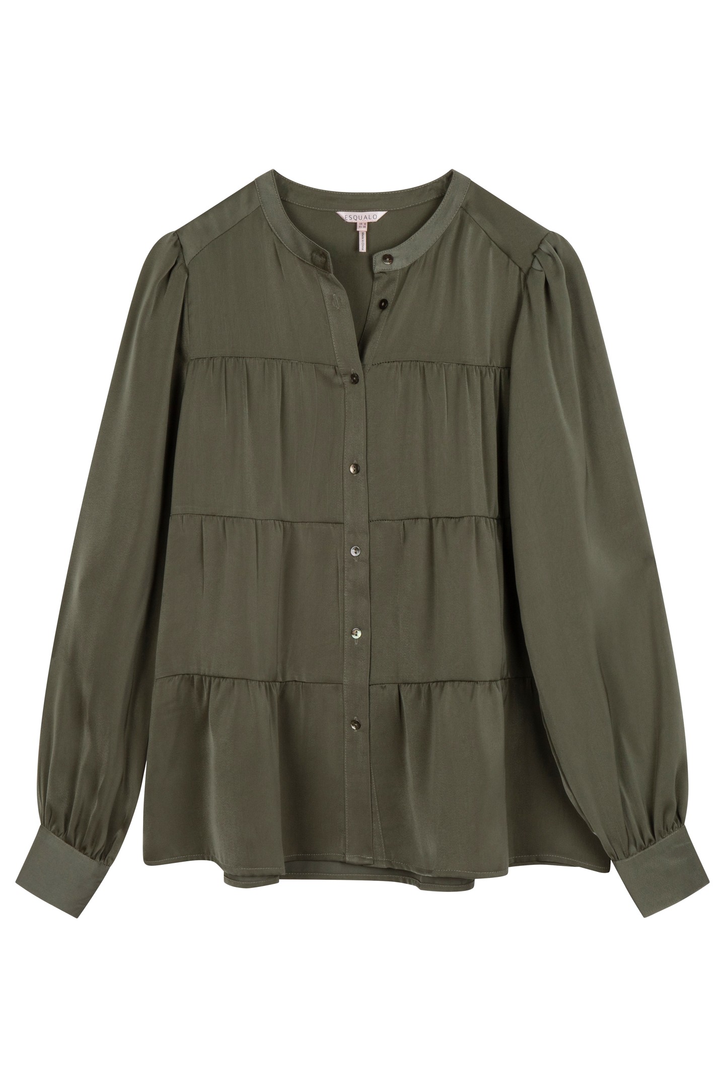 BLOUSE SEAMS SATEEN LEAF GREEN 1