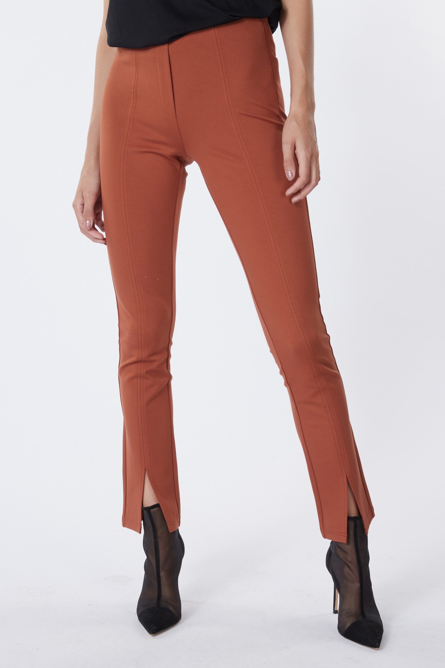 TROUSERS TREGGING SPLIT PUNTO COPPER BROWN 1