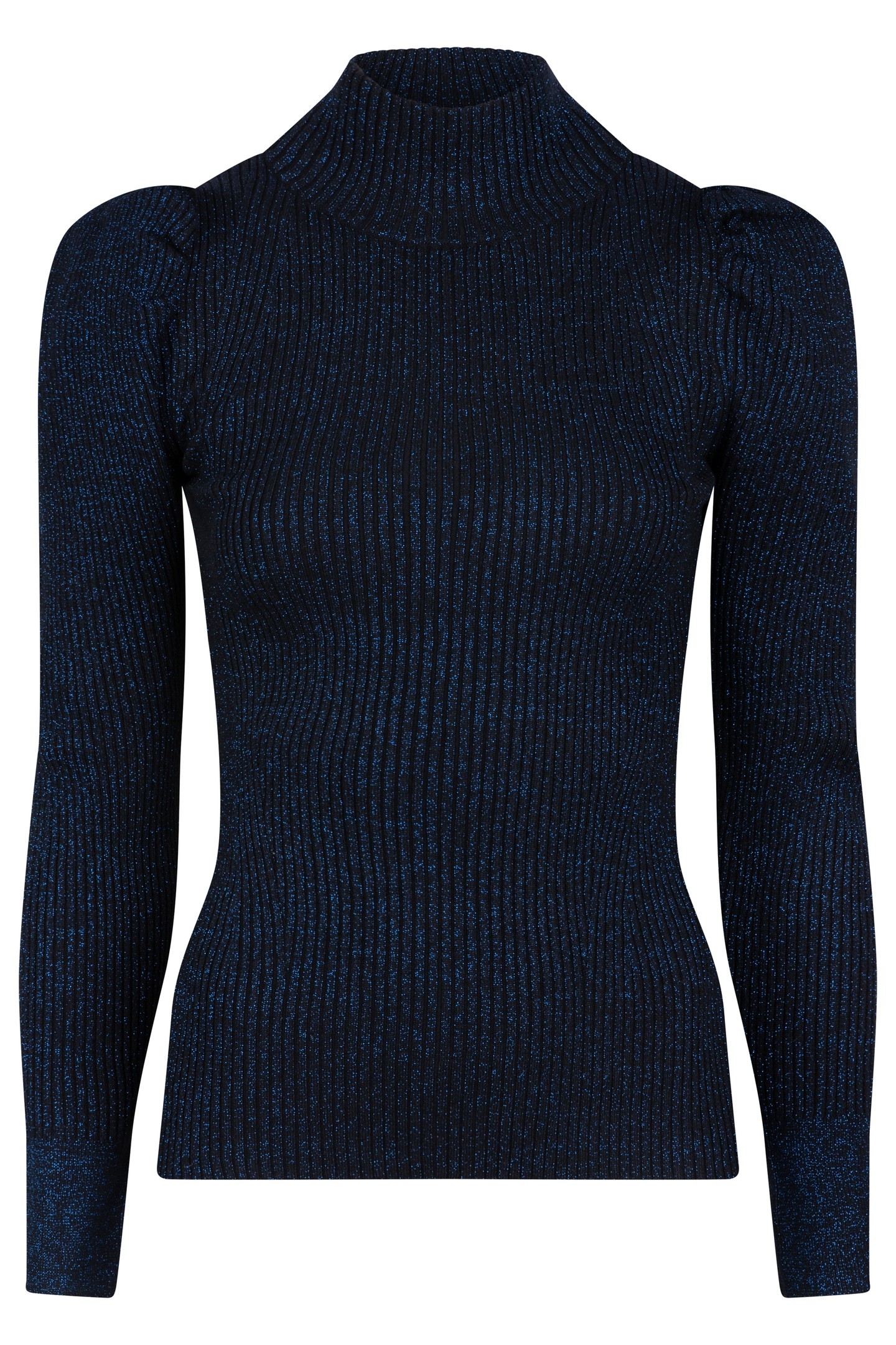 SWEATER MOCK NECK LUREX BLACK / BLUE 6