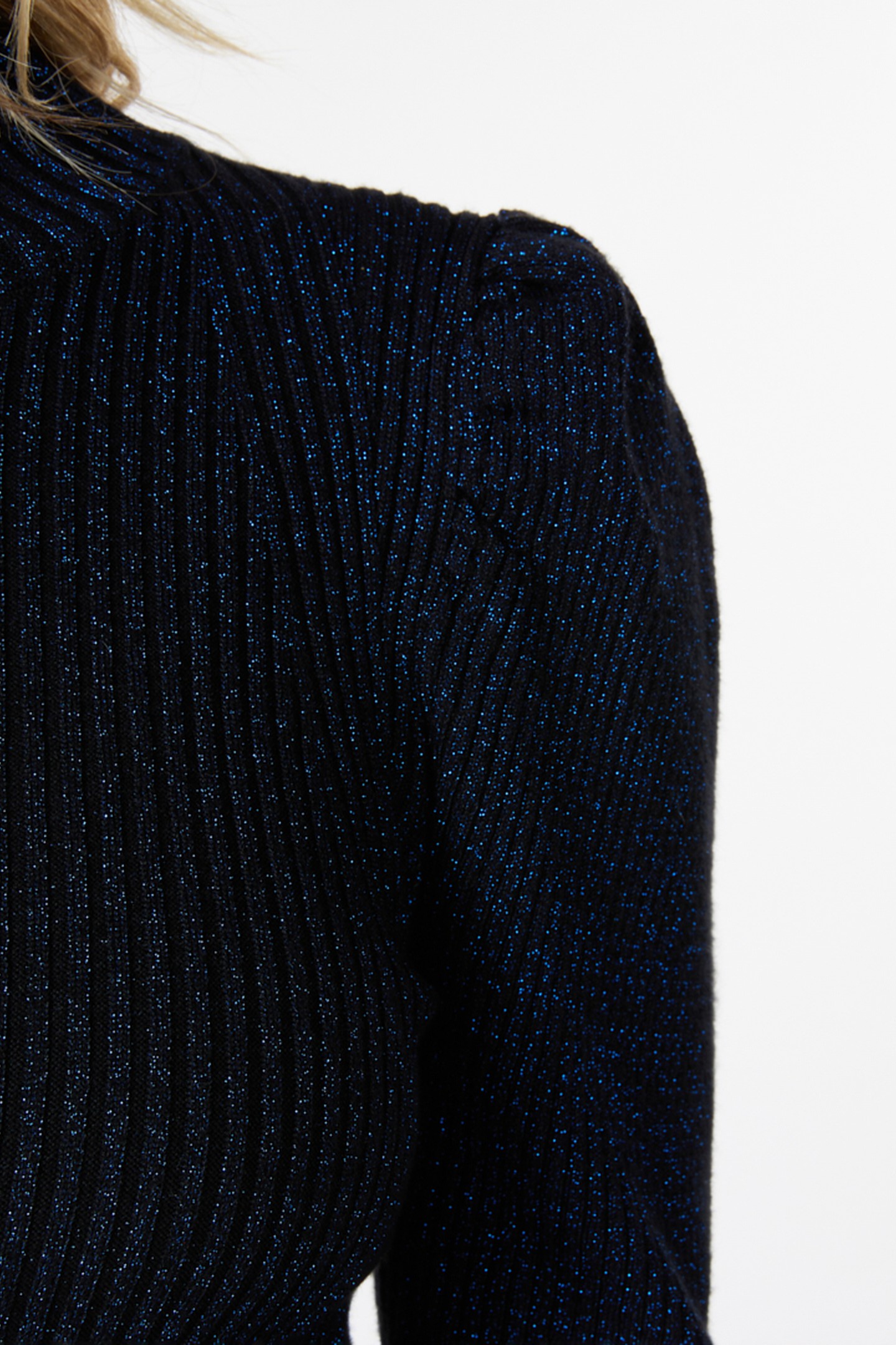 SWEATER MOCK NECK LUREX BLACK / BLUE 9