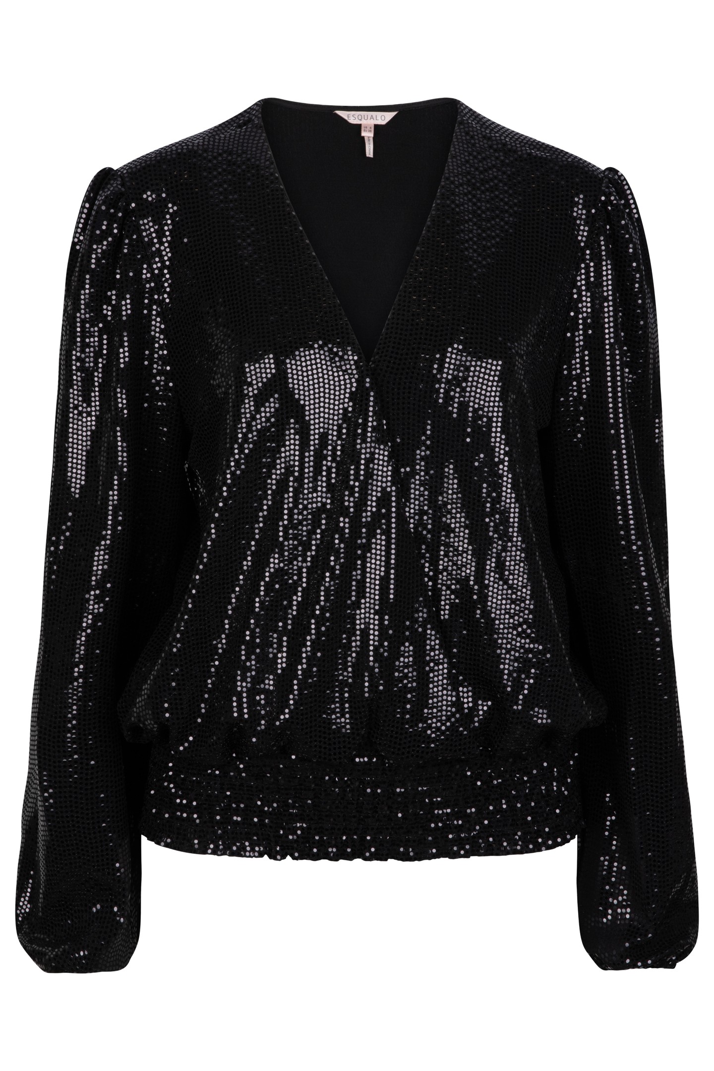 BLOUSE SEQUINS STRETCH BLACK 1