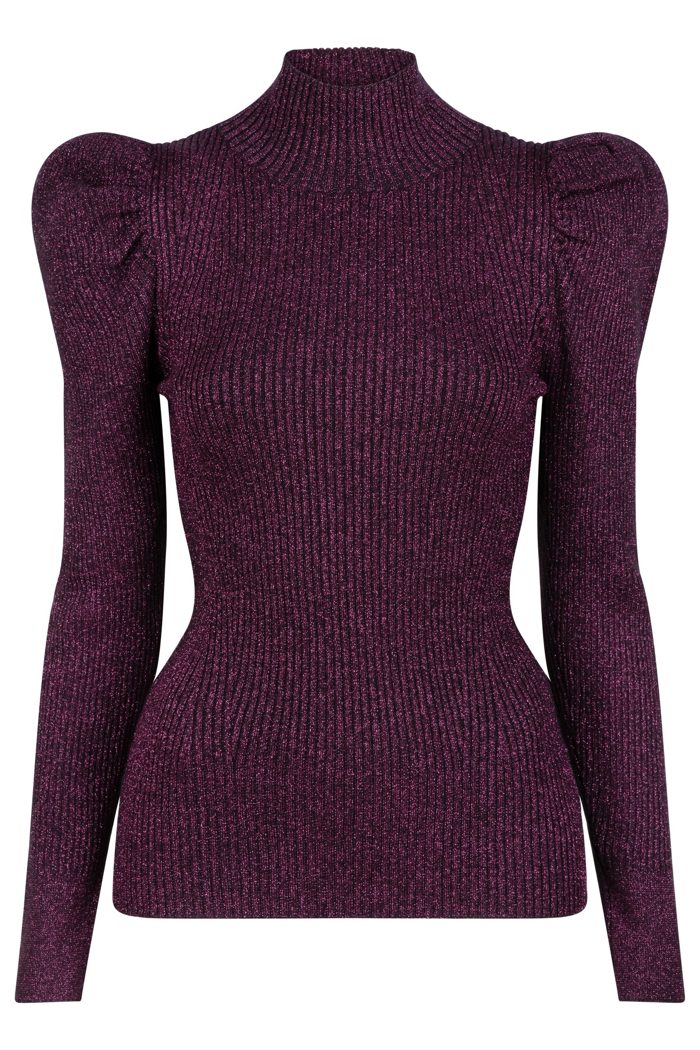 SWEATER MOCK NECK LUREX BLACK / PINK 1