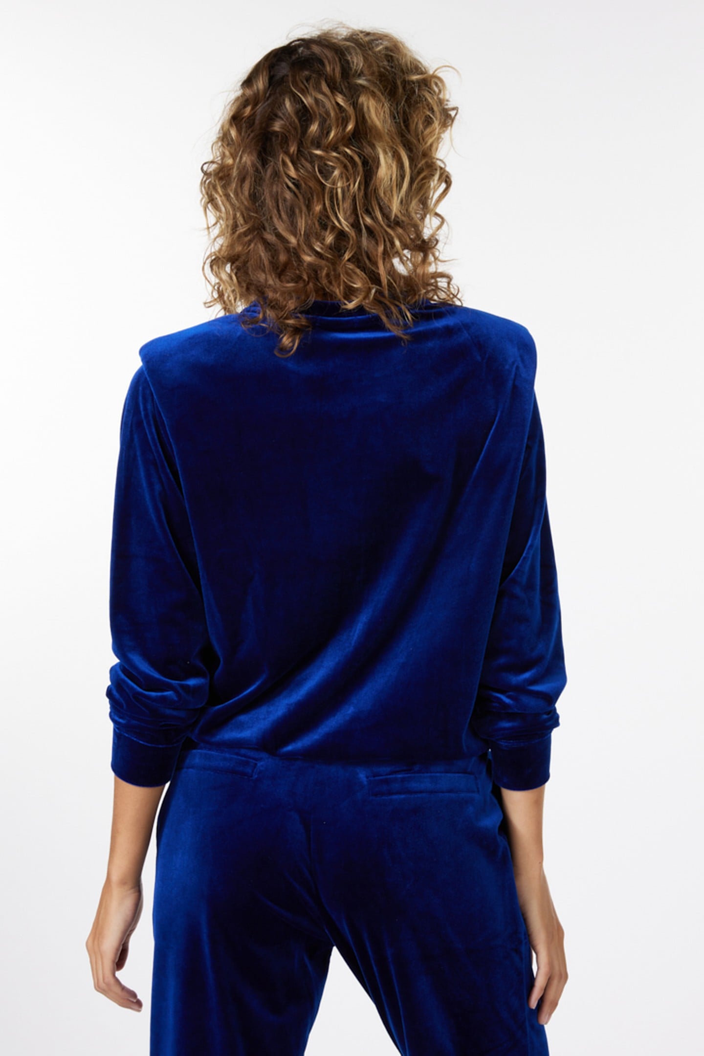 SWEATER SHOULDER DETAILS VELOURS BLUE 5
