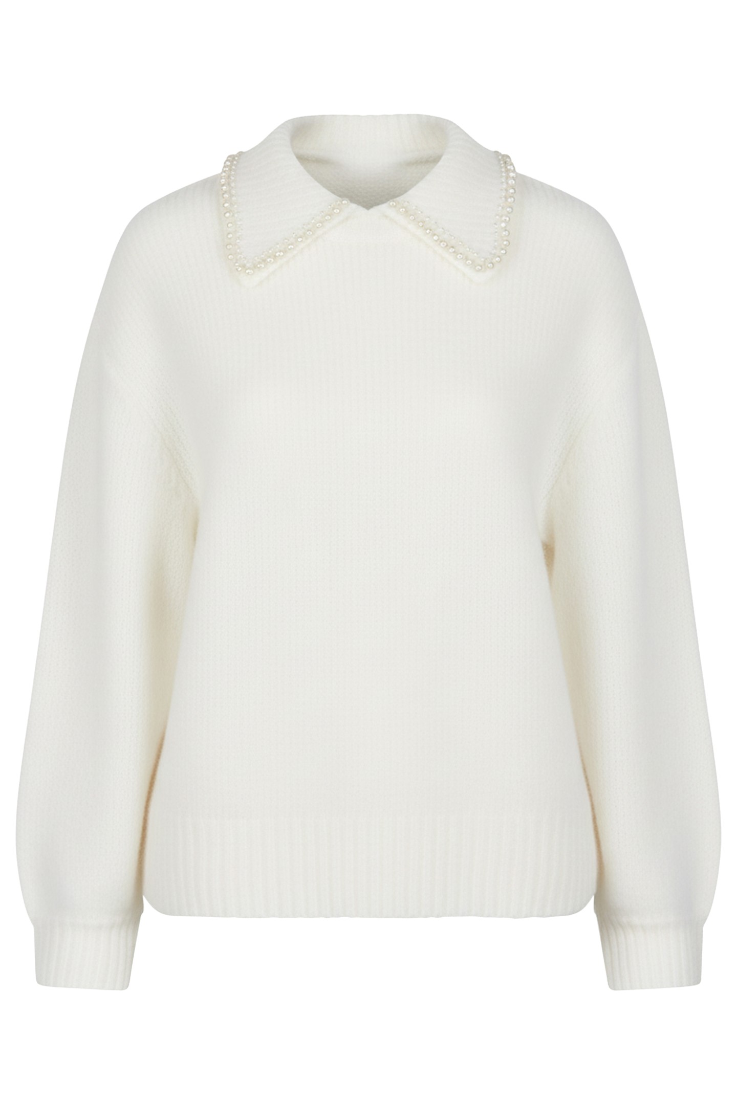 SWEATER BEADS COLLAR OFF WHITE 1