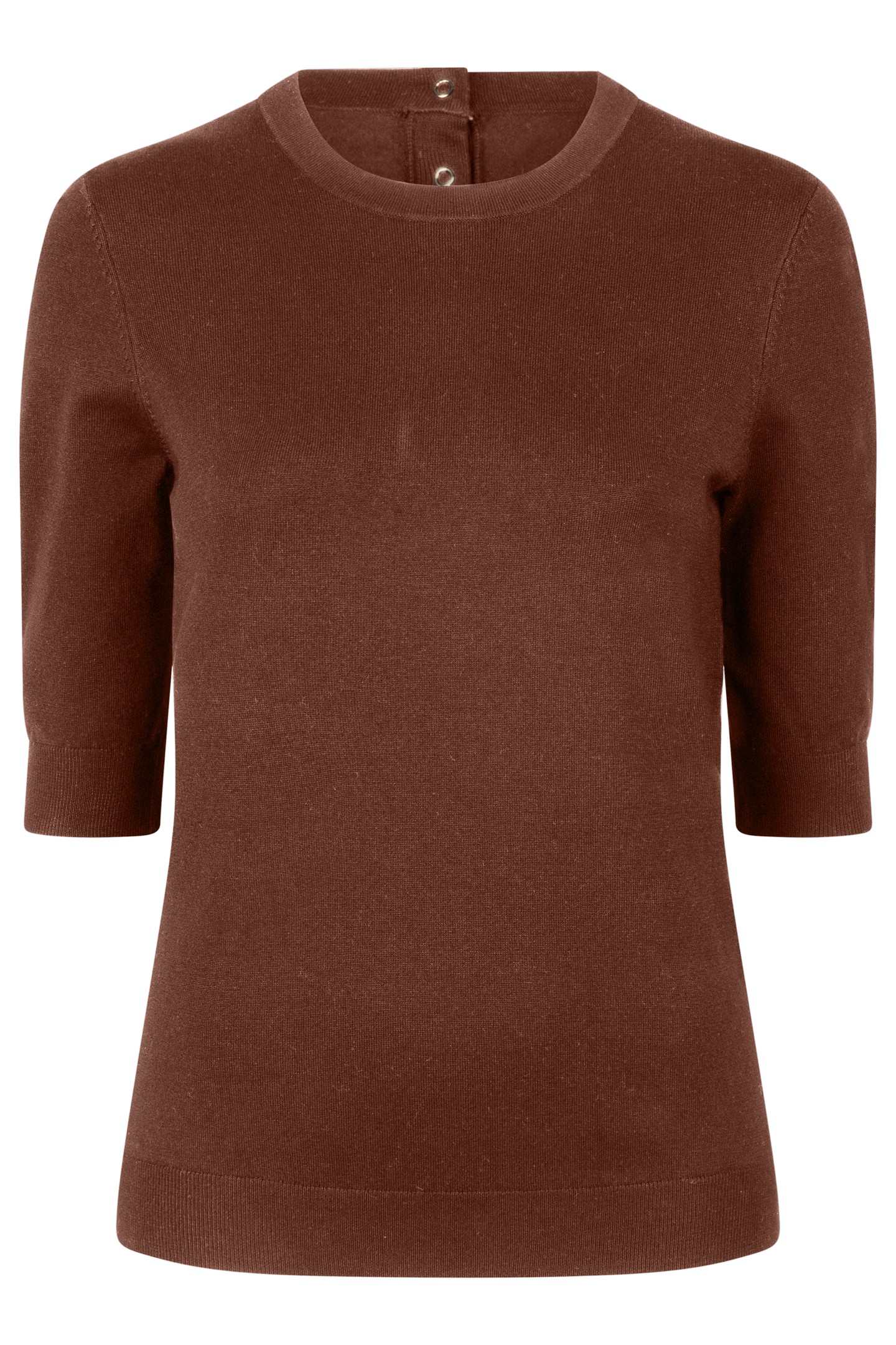 SWEATER BASIC SHORT SLEEVE BROWN 1