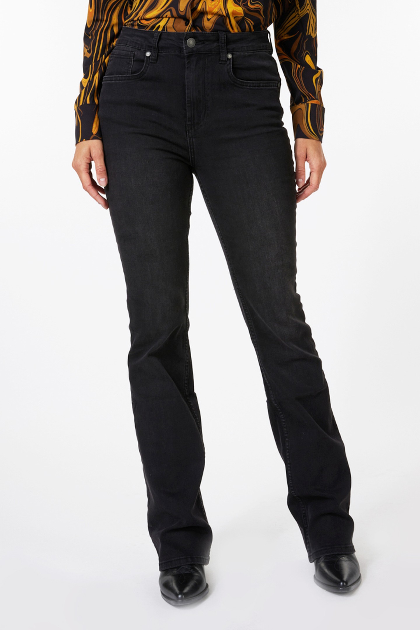 TROUSERS FLAIR BLACK DENIM BLACK 1