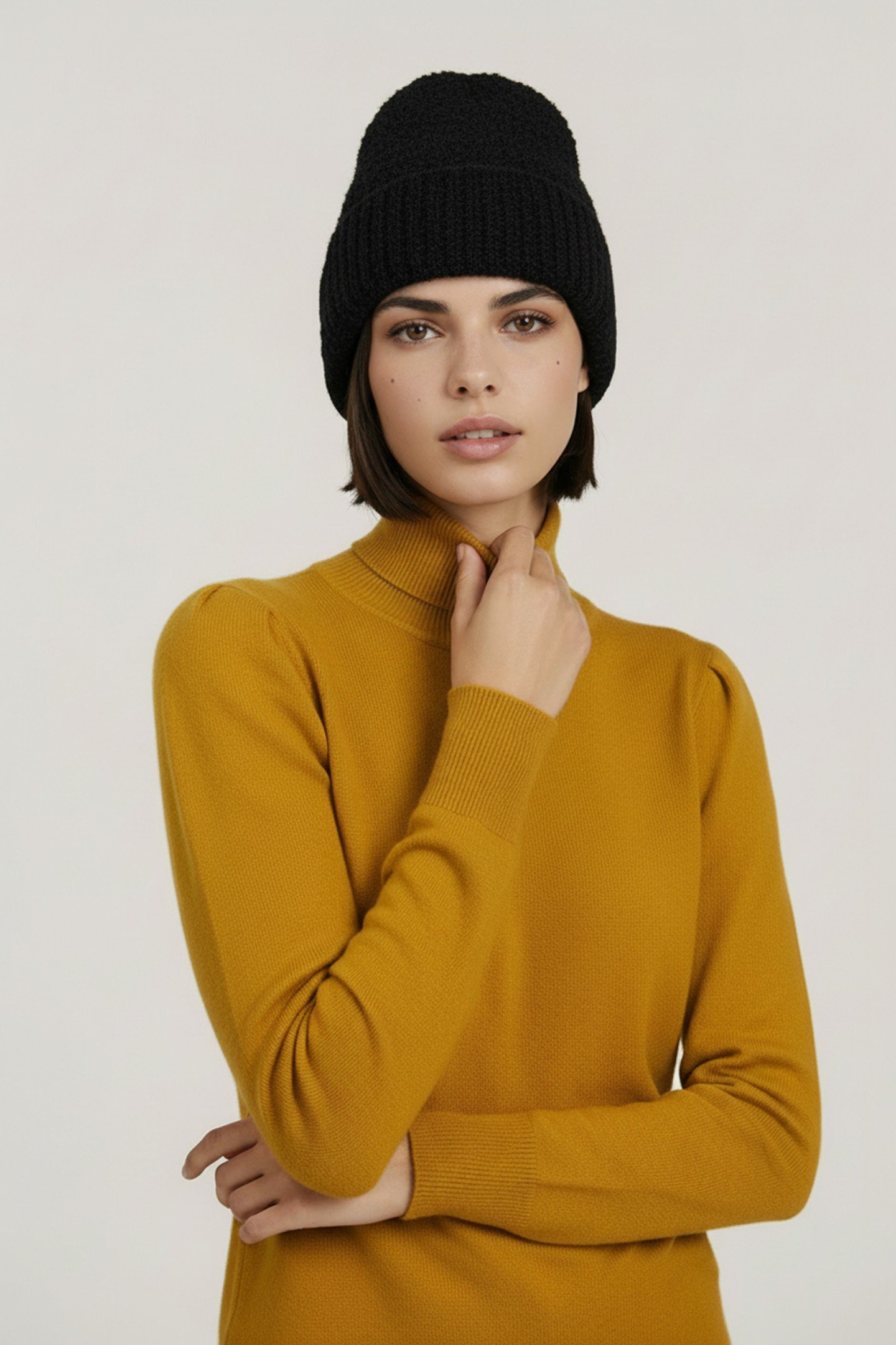 BEANIE BOUCLE KNIT BLACK 4