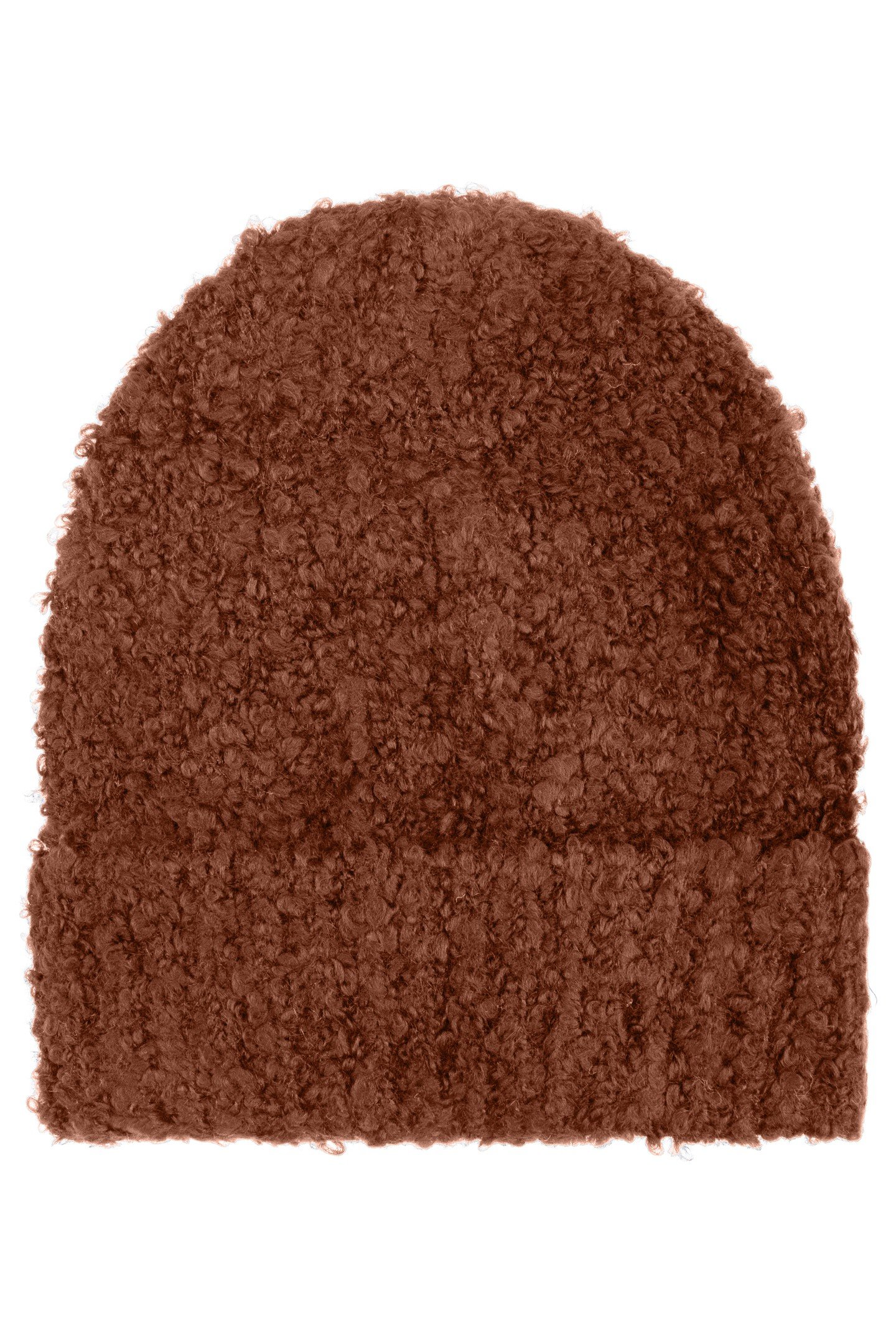 BEANIE BOUCLE KNIT BROWN 3