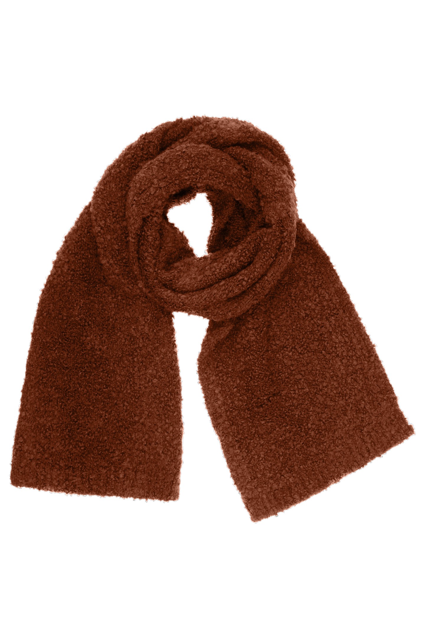 SCARF BOUCLE KNIT BROWN 1