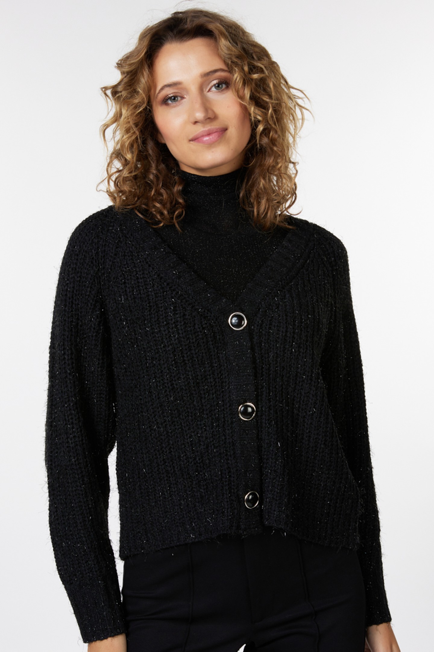 CARDIGAN COTTON LUREX BLACK 3