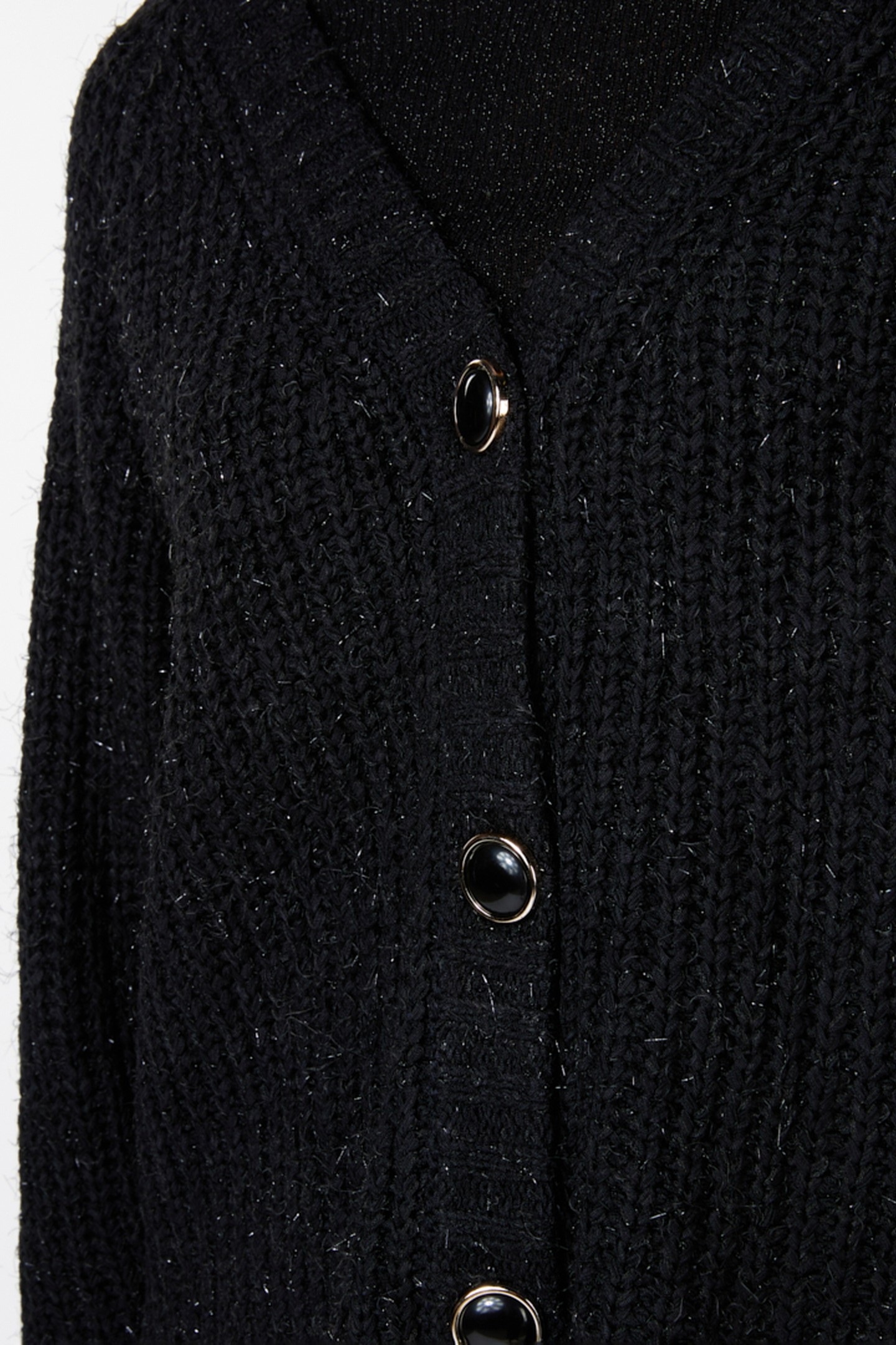 CARDIGAN COTTON LUREX BLACK 8
