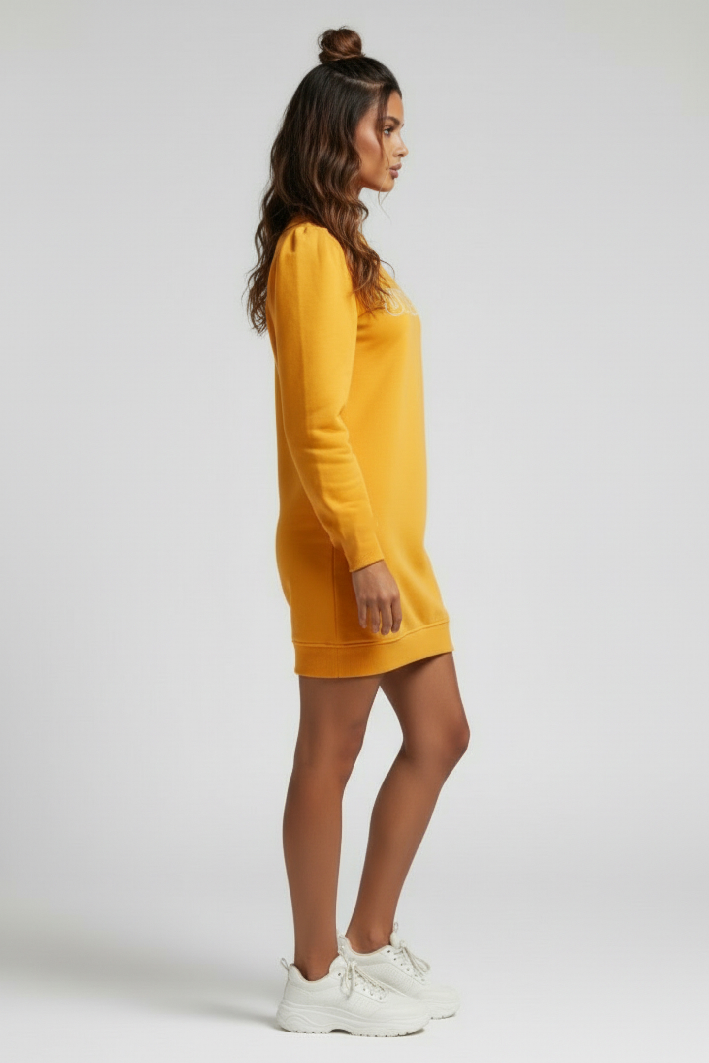 DRESS FLOCK PRINT ORANGE 3