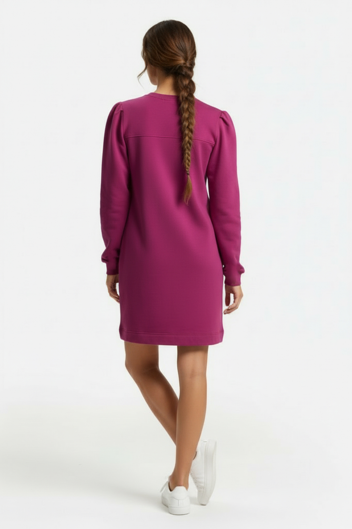 DRESS FLOCK PRINT PURPLE 2